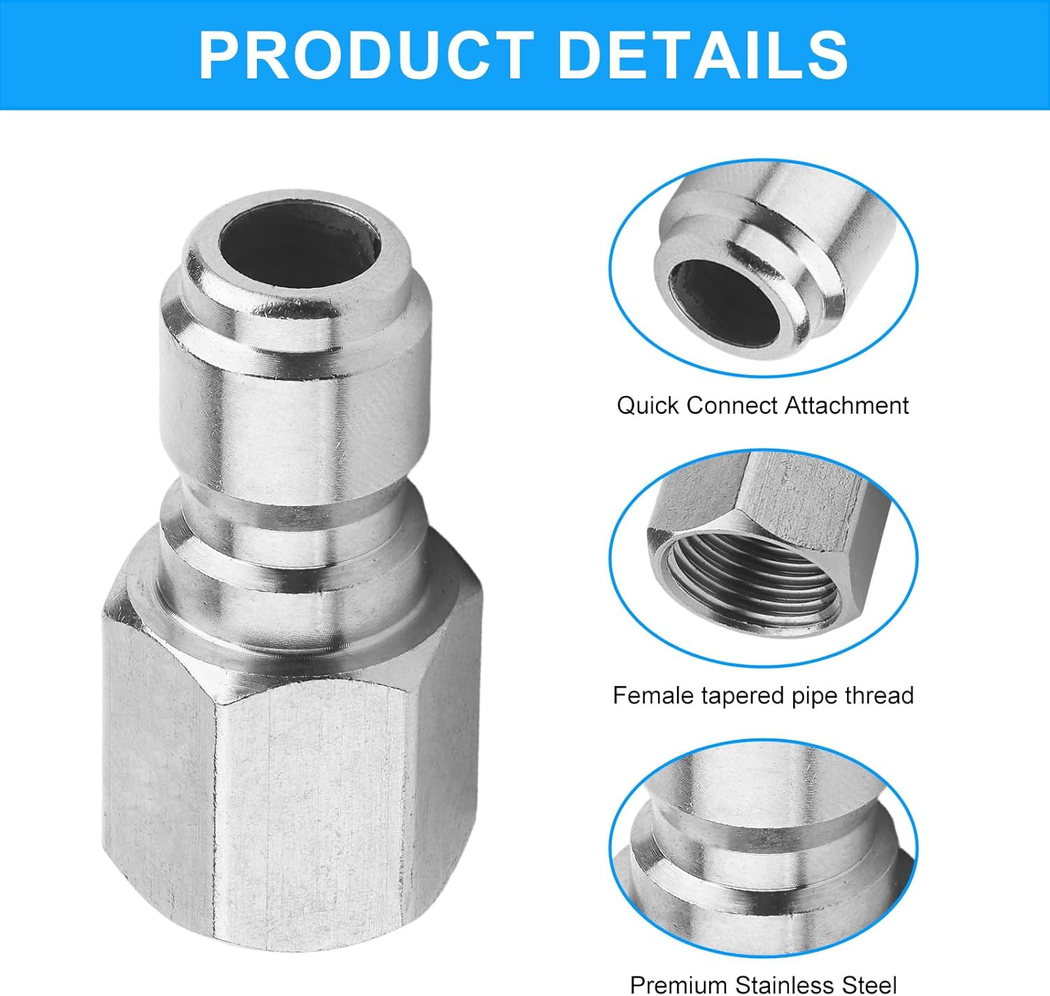 8 Pack Pressure Washer Quick Connect 3/8 Inch, Pressure Washer Fittings Stainles