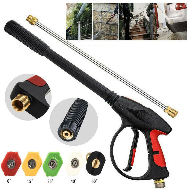 4000PSI High Pressure Car Power Washer Spray Gun Wand Lance Nozzle Tips Kit