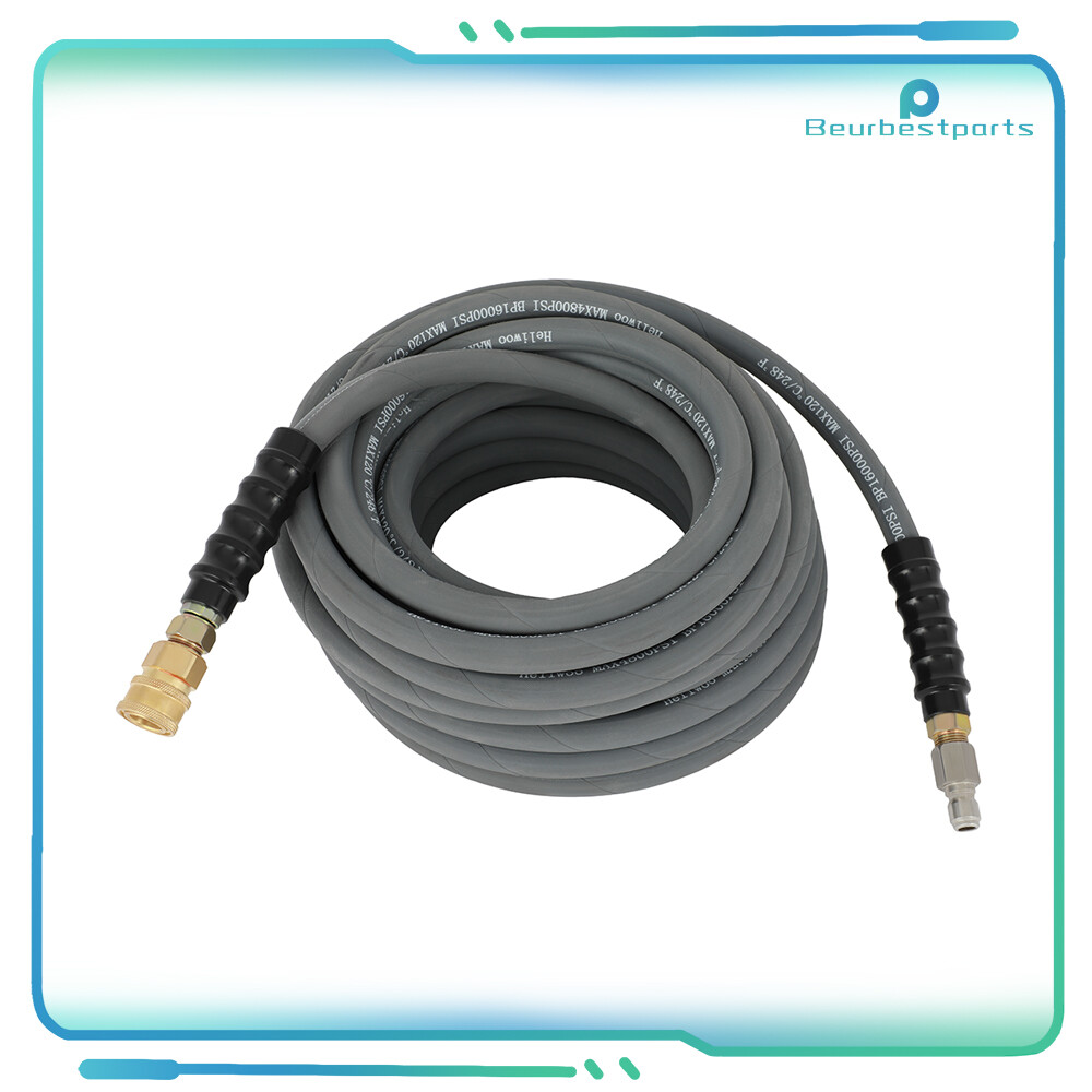 3/8″ 4000 PSI Pressure Washer Hose 50ft Gray Non-Marking Gray With Couplers