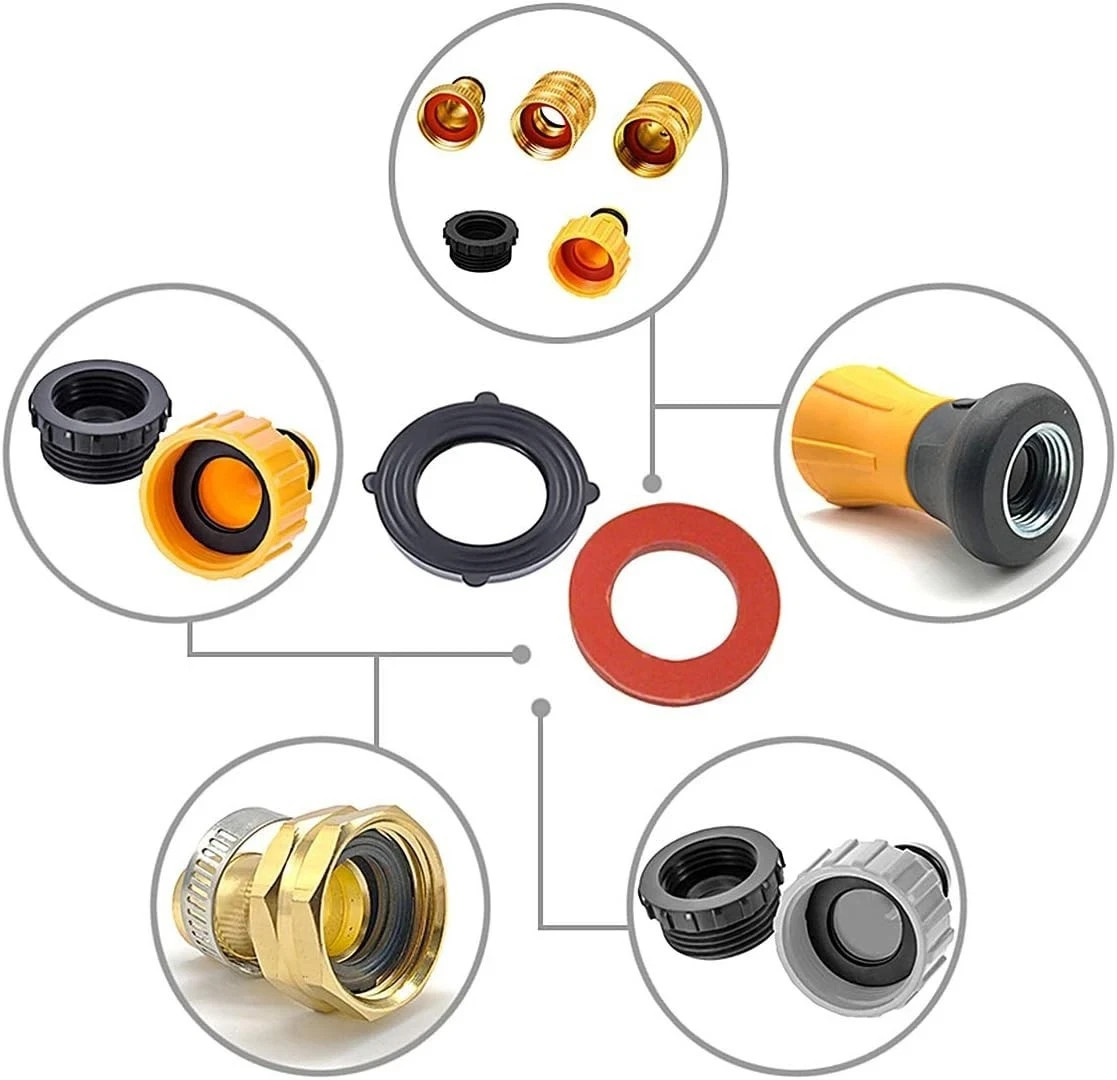 Vetico Garden Hose Washer Heavy Duty Rubber Washer Seals Fit All Standard 3/4 In