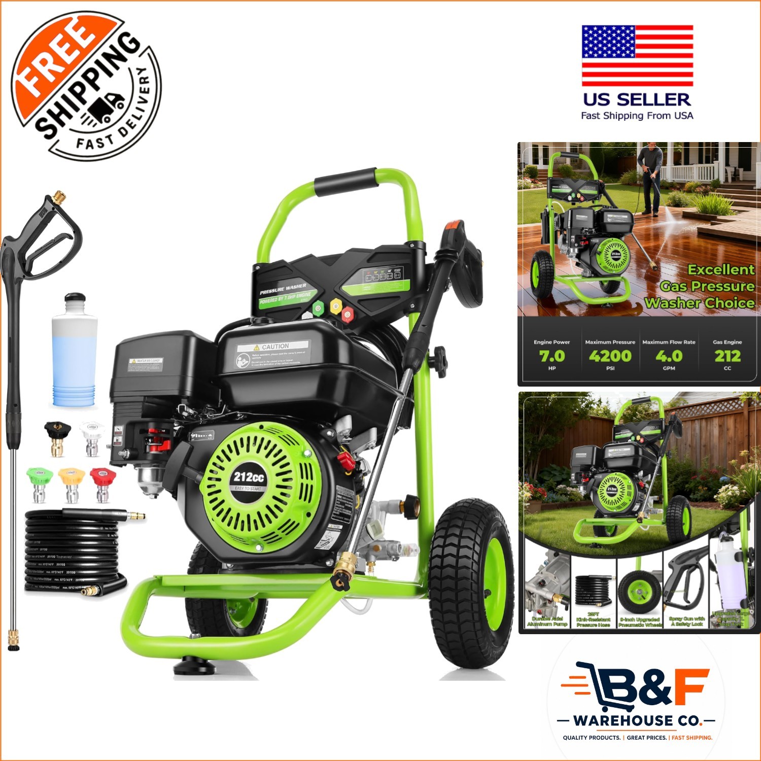 Ultimate 4200 PSI Gas Powered Washer – Versatile & EPA Compliant for Outdoor Use