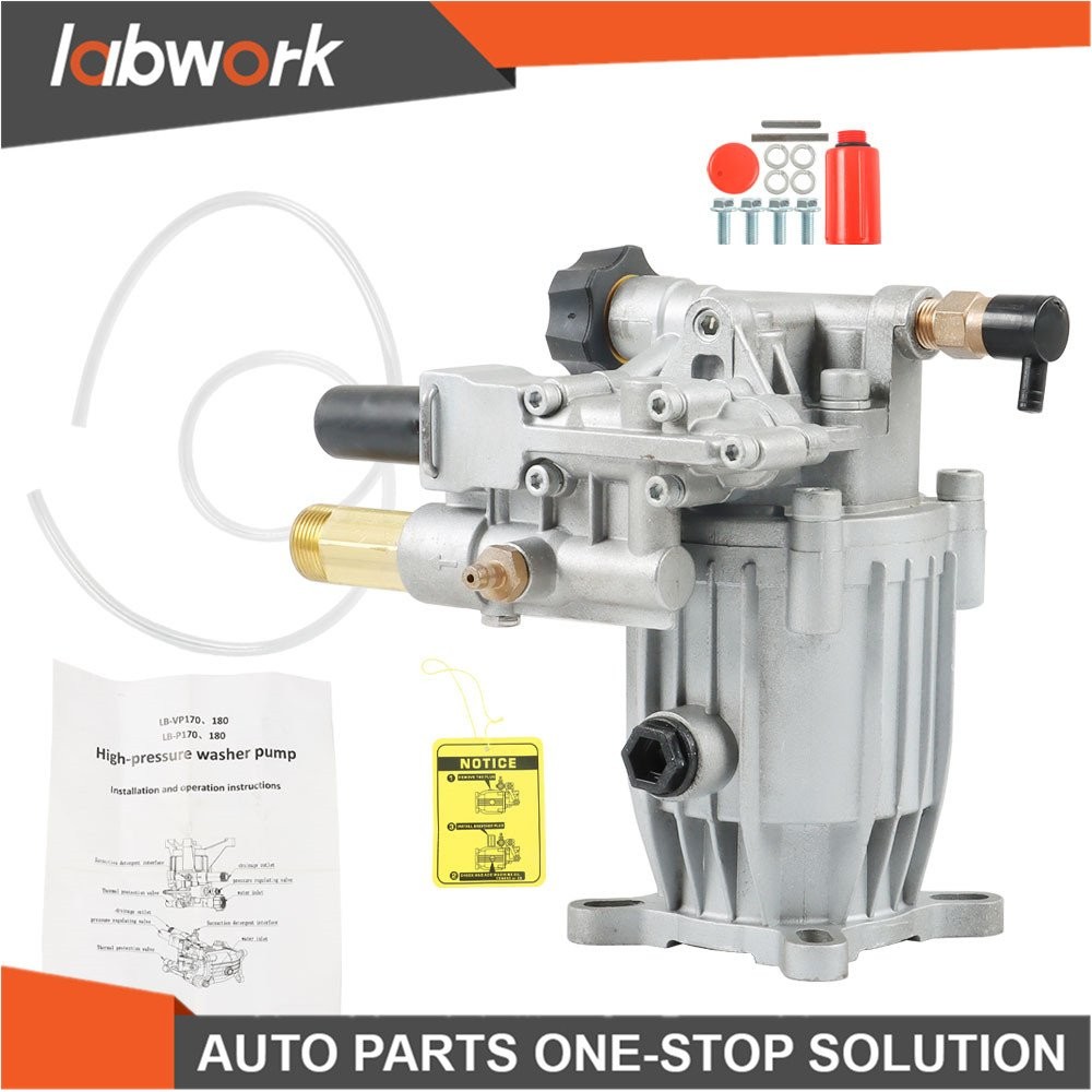 Labwork Pressure Washer Pump 3/4 HorizShaft MAX 3000 PSI 2.5 GPM Oil Sealed