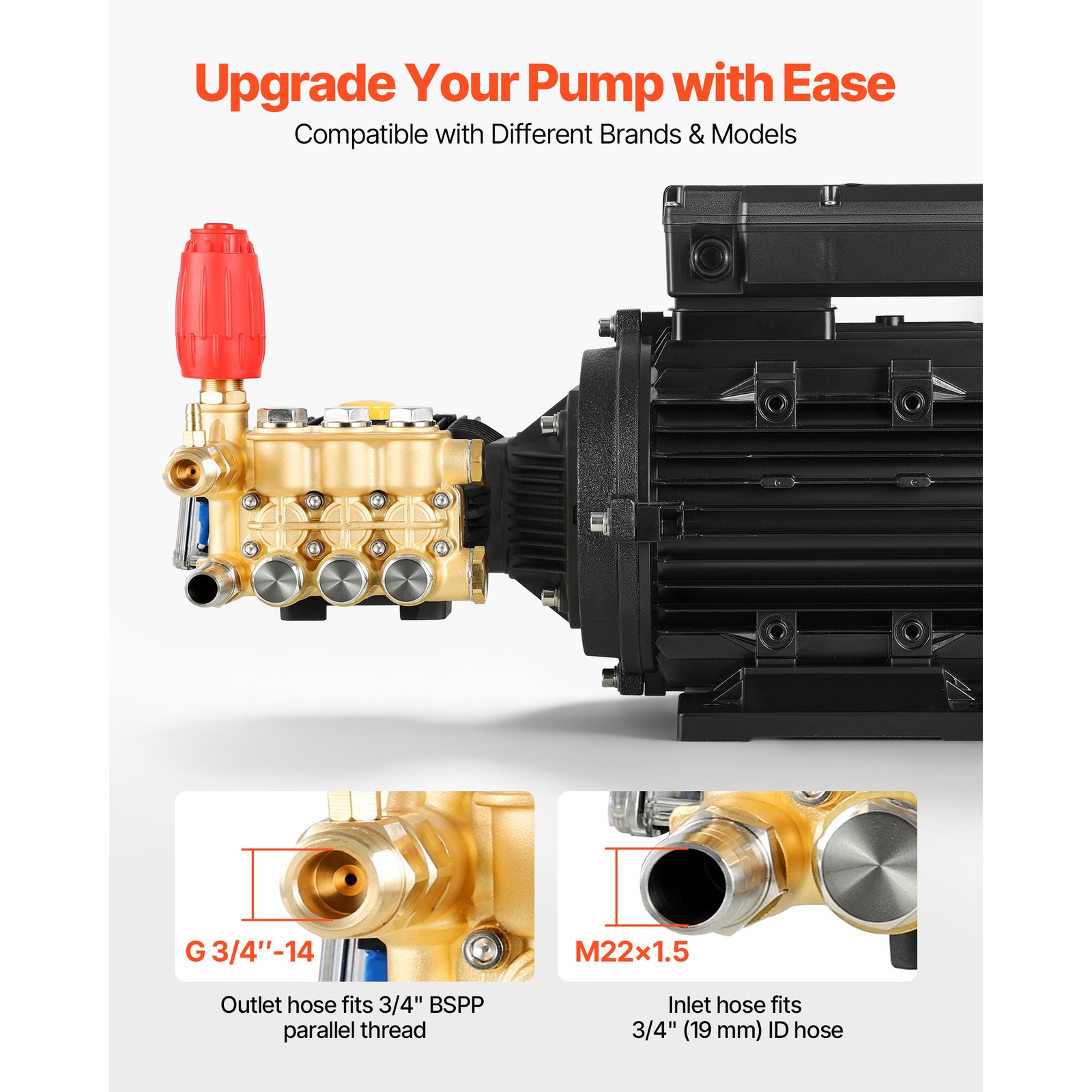 Uimoso Electric Pressure Washer Pump Kit with 5HP Motor for Efficient Cleaning