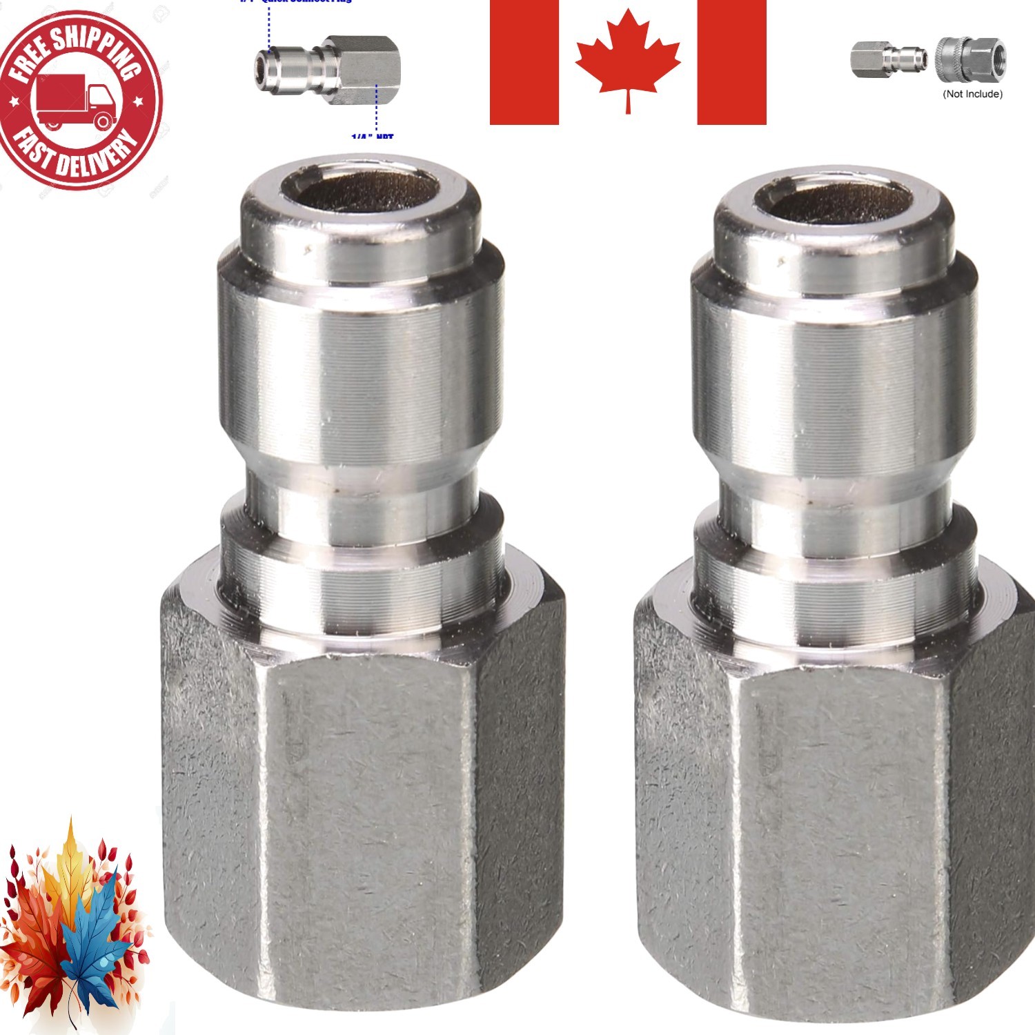 Reliable 5000 PSI Quick Connect Pressure Washer Fittings – 1/4 Inch, 2 Pieces