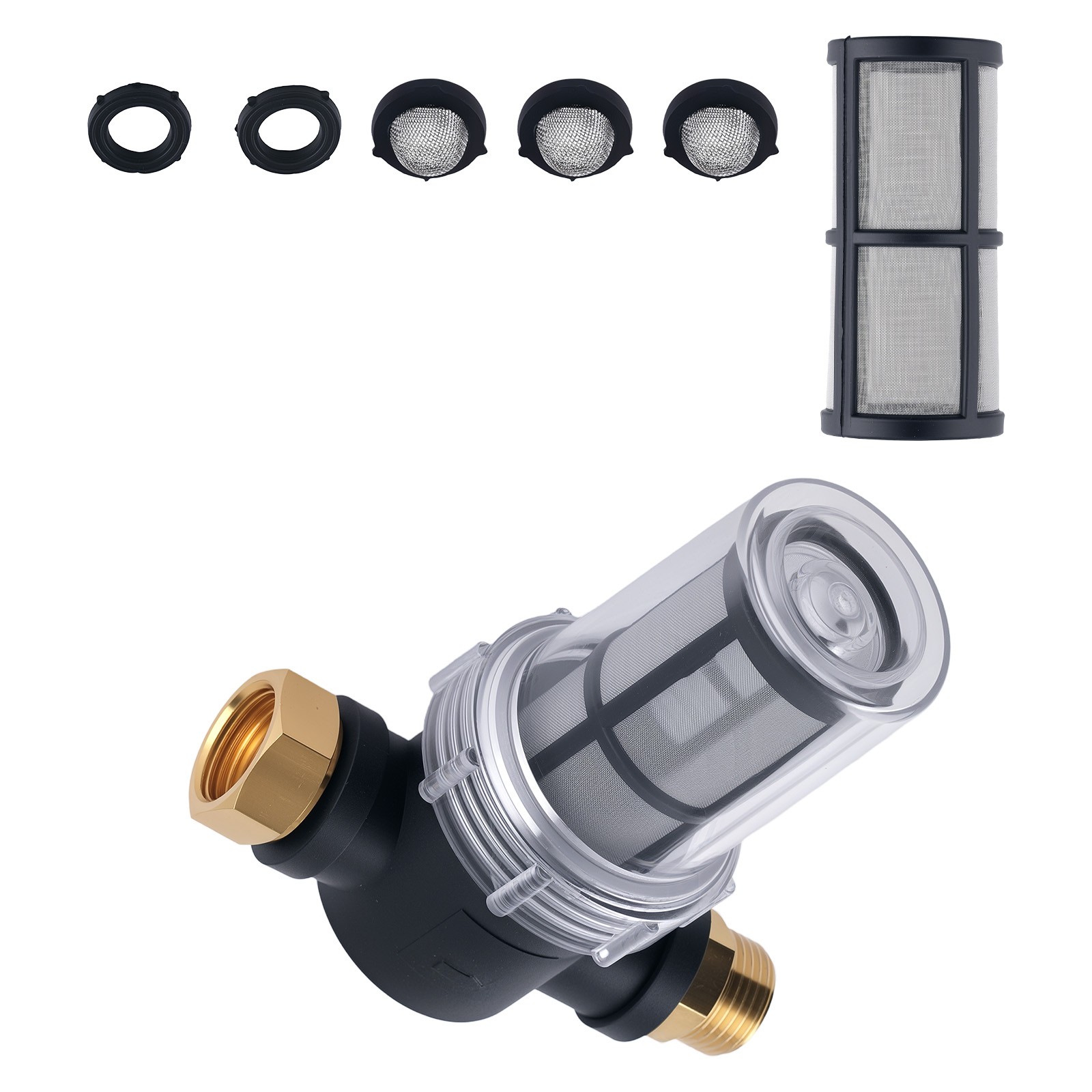 Garden Pressure Washer Wash Hose Filter Inline with 40 100 Mesh Screen