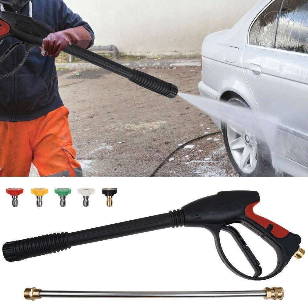 High Pressure Power Washer Spray Gun Wand Lance Nozzle Tips 50FT Hose Kit M22