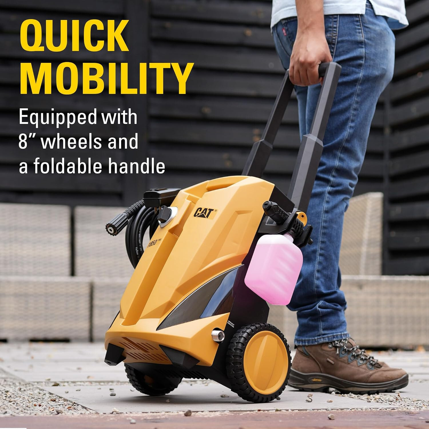 CAT Electric Pressure Washer 1850 PSI 1.4 GPM with 20′ high-Pressure Hose, Etc.
