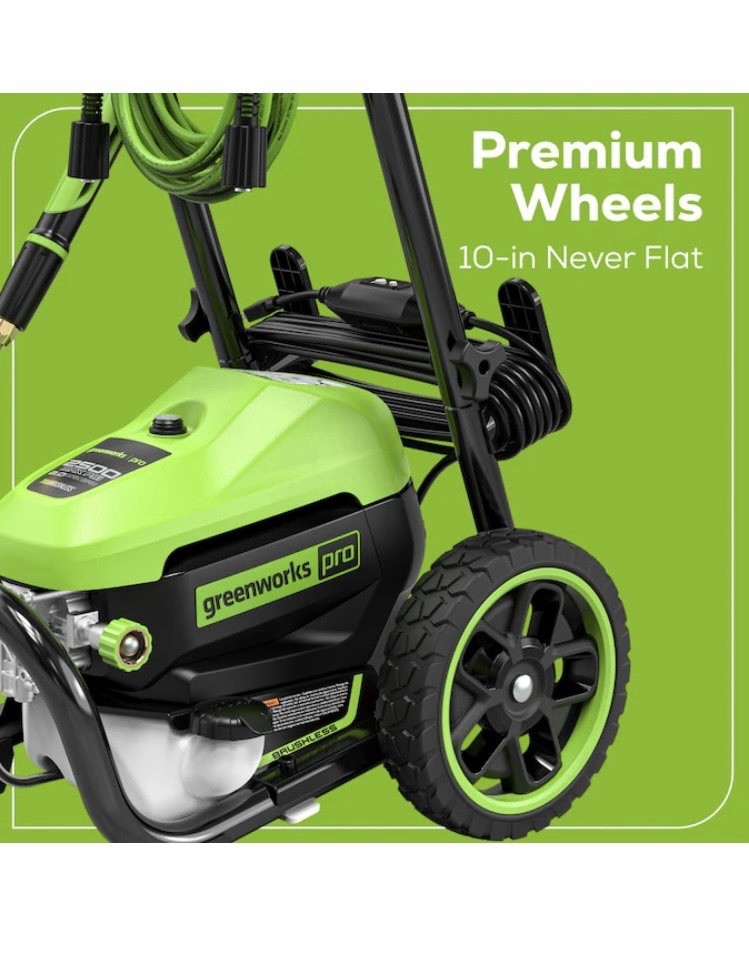 Greenworks Pro 2500 PSI TruBrushless Corded Electric Pressure Washer, Soap Tank