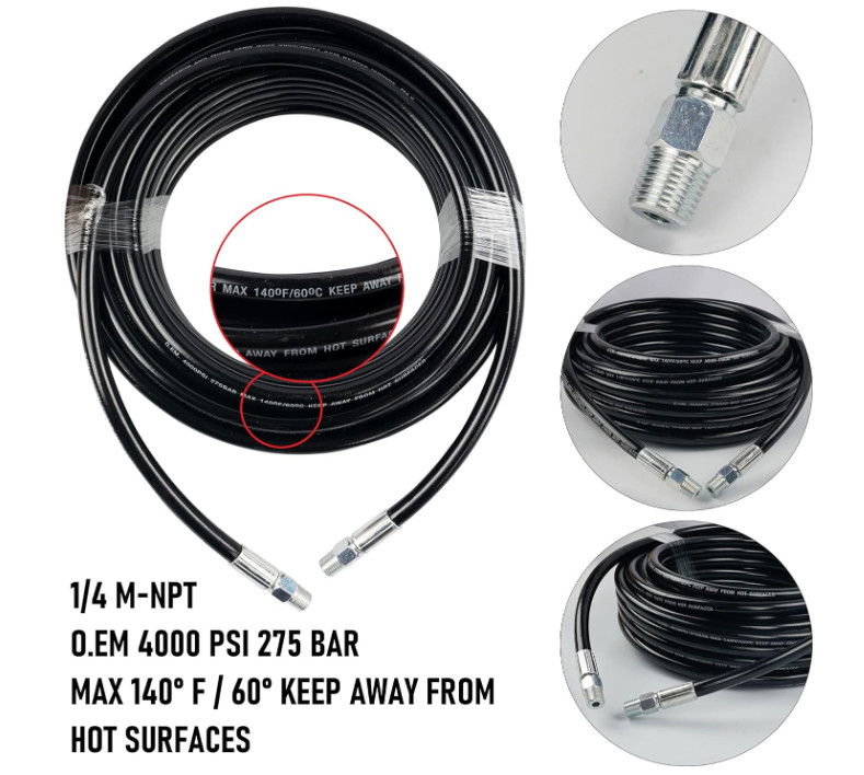 Kit Limpiador de Tuberías 50FT 4000 PSI para Hidrolavadora con Boquillas. Nuevo