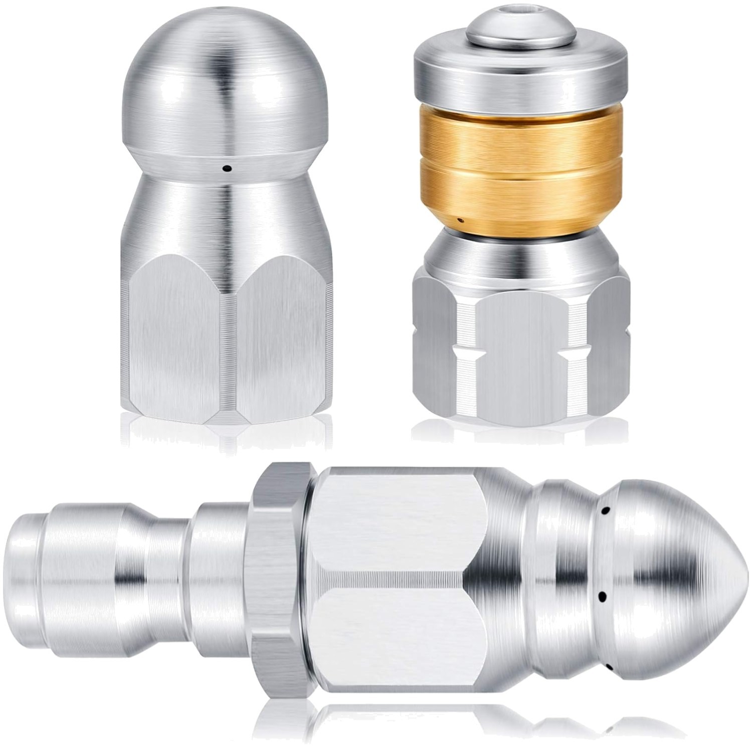 High-Pressure Stainless Steel Sewer Jetter Nozzle Kit