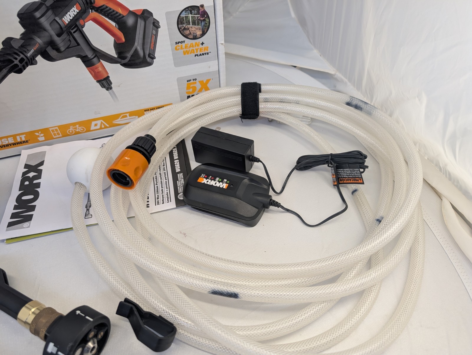 WORX Hydroshot 20V Cordless Portable Power Cleaner WG629/320 PSI
