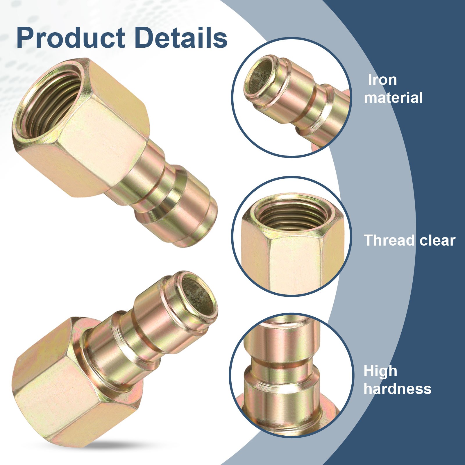 2Pcs Pressure Washer Adapter 1/4″ Male Quick Plug to G1/4″ Female Fittings