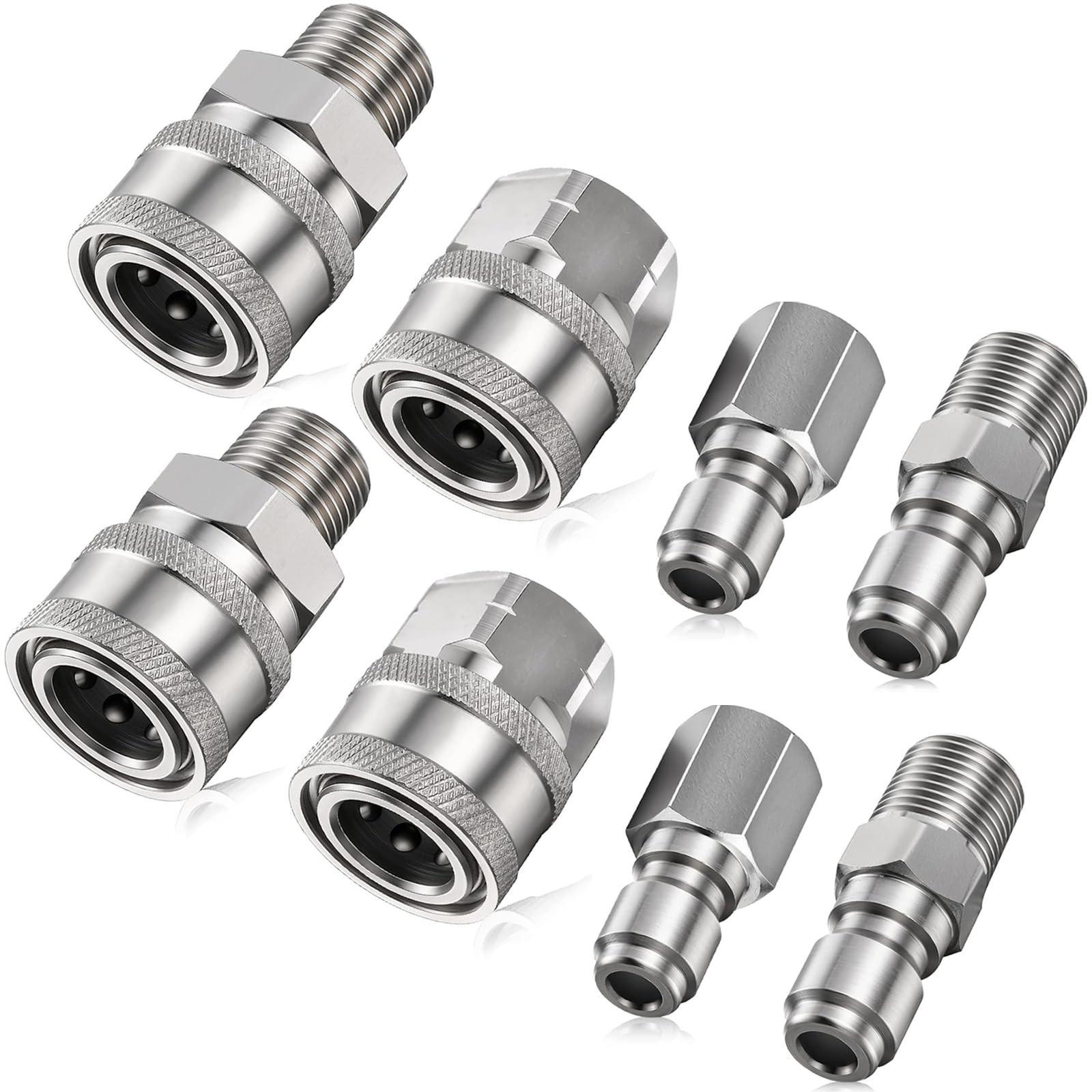 8 Pack 3/8 Inch Pressure Washer Quick Connect Fittings Pressure Washer Couplers