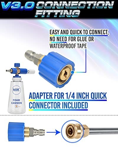 High-Performance Foam Cannon V3.0 – Thicker Snow Foam, 1/4″ Quick Connector & 20