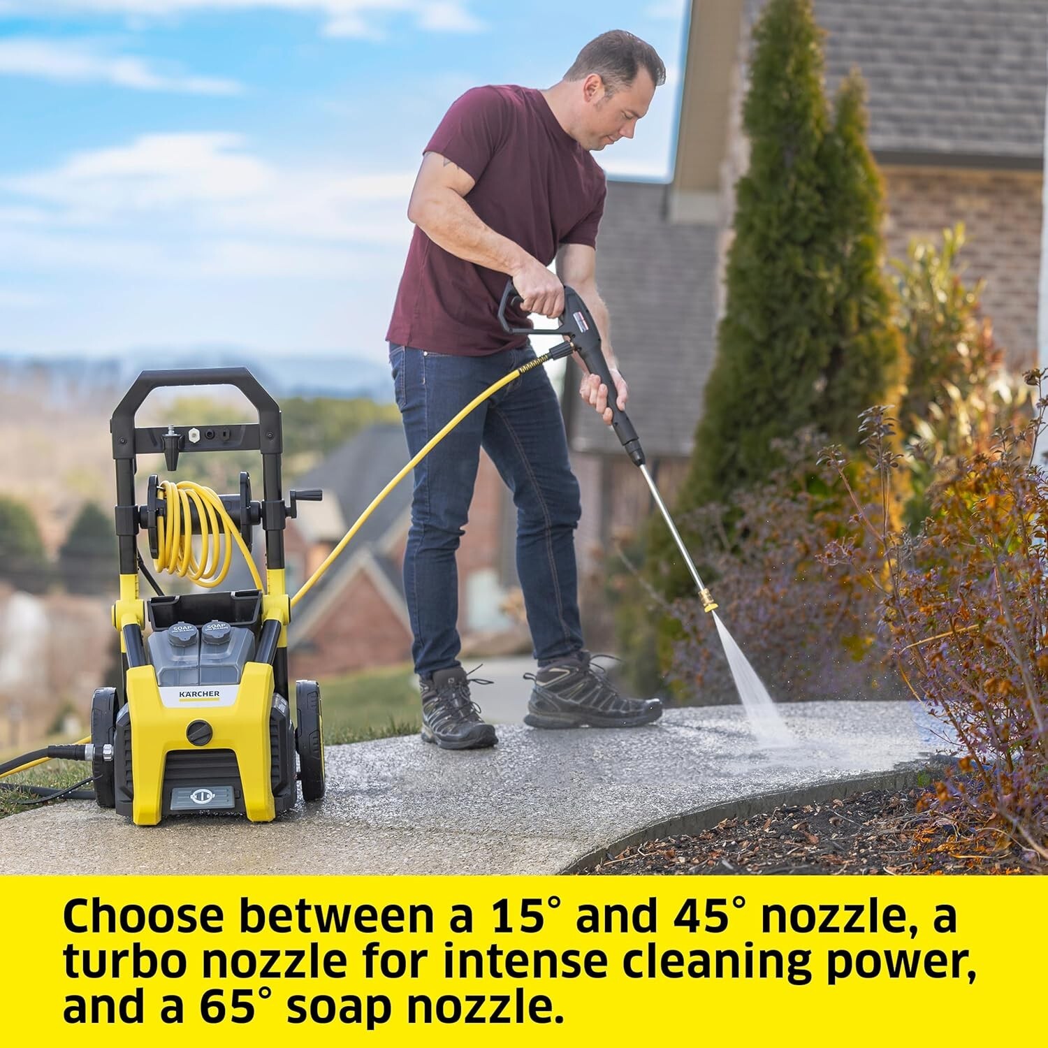 Powerful Kärcher K2300PS Pressure Washer – Versatile 4 Nozzles & Detergent Tank
