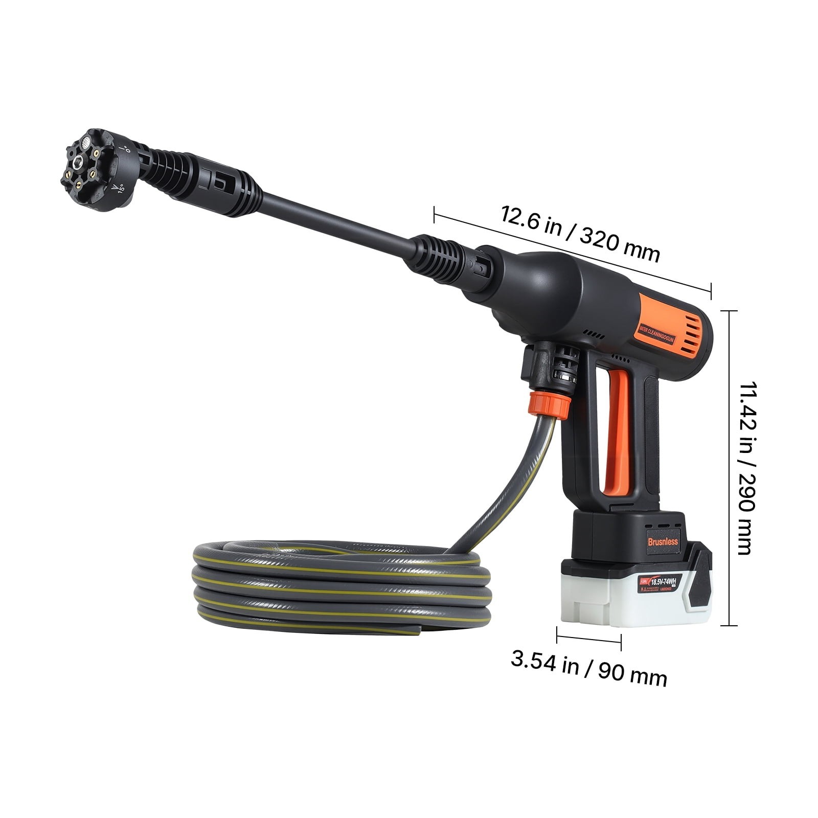 Cordless Pressure Washer 1200 PSI Portable Handheld with Brushless Motor Dual