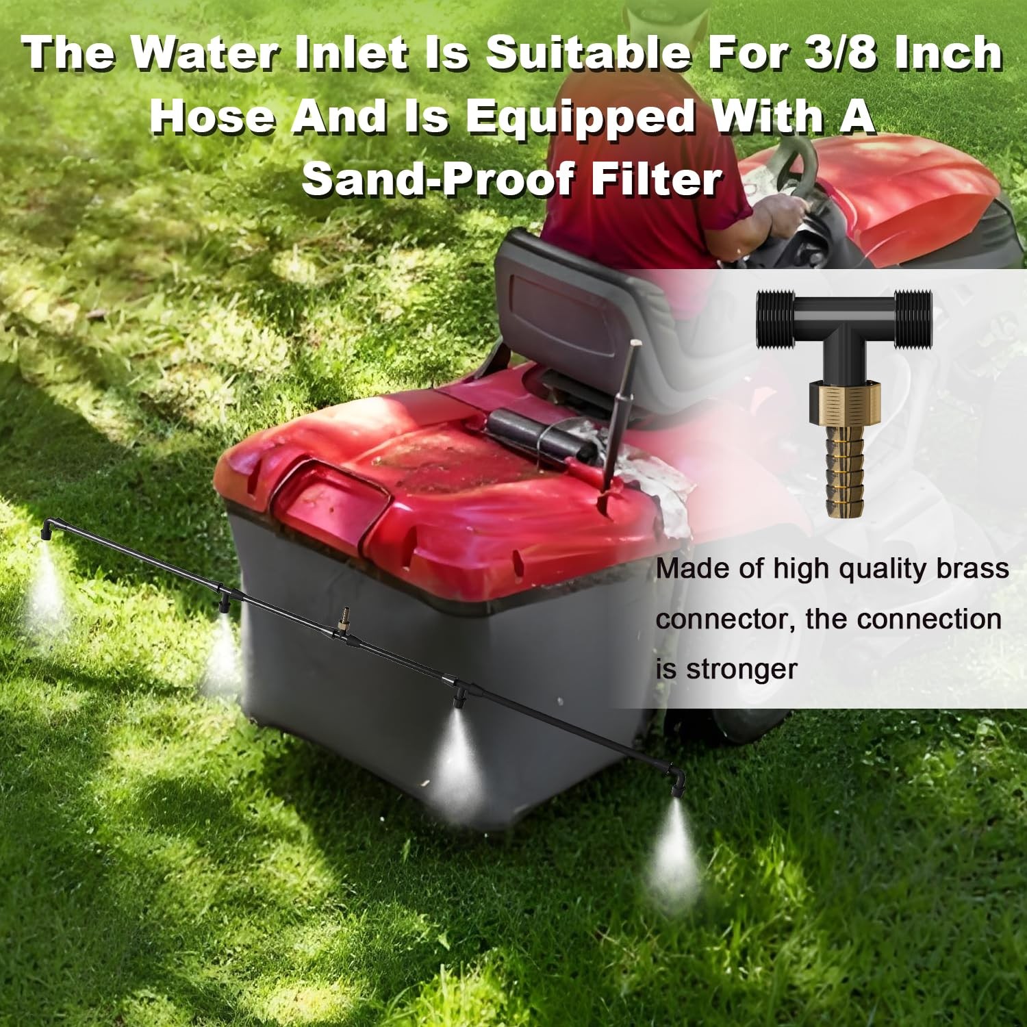 Boom Sprayer Wand with 4 Nozzles Extension Spray Bar for Garden Black New