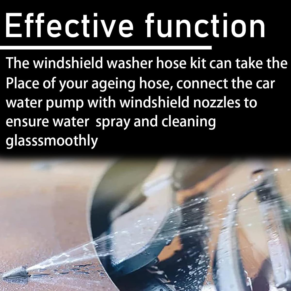 Windshield Washer Hose Kit 4 Meter Wash Fluid Tubing with 12 Pcs Hose Connectors
