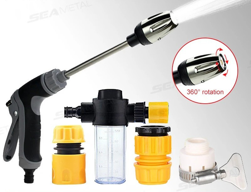 High Pressure Washer Nozzle Pro 360° Rotating 3 Spray Modes Compact