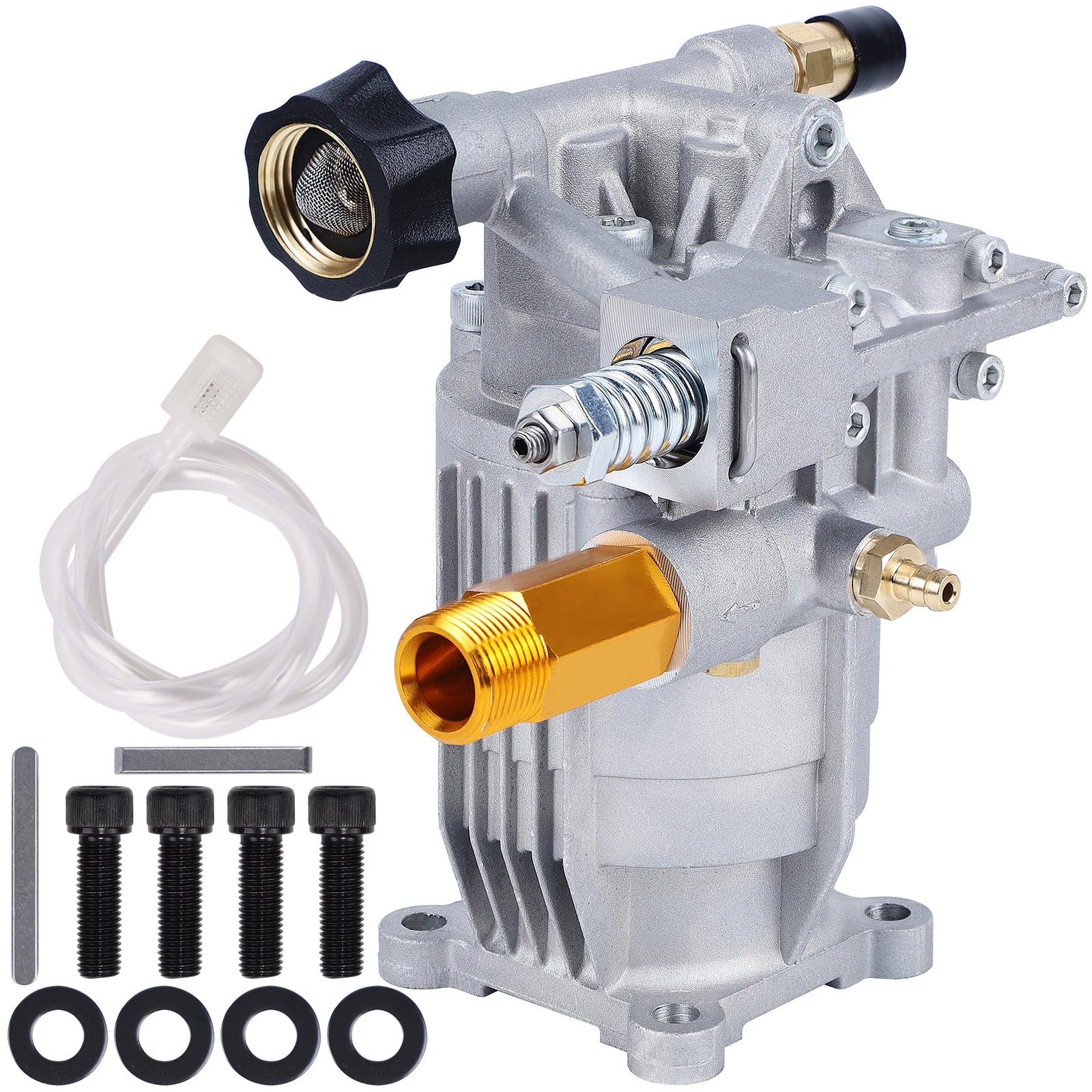Pressure Washer Pump, 3/4″ Shaft Horizontal Axial Plunger, 3400 PSI Max, 2.5 …