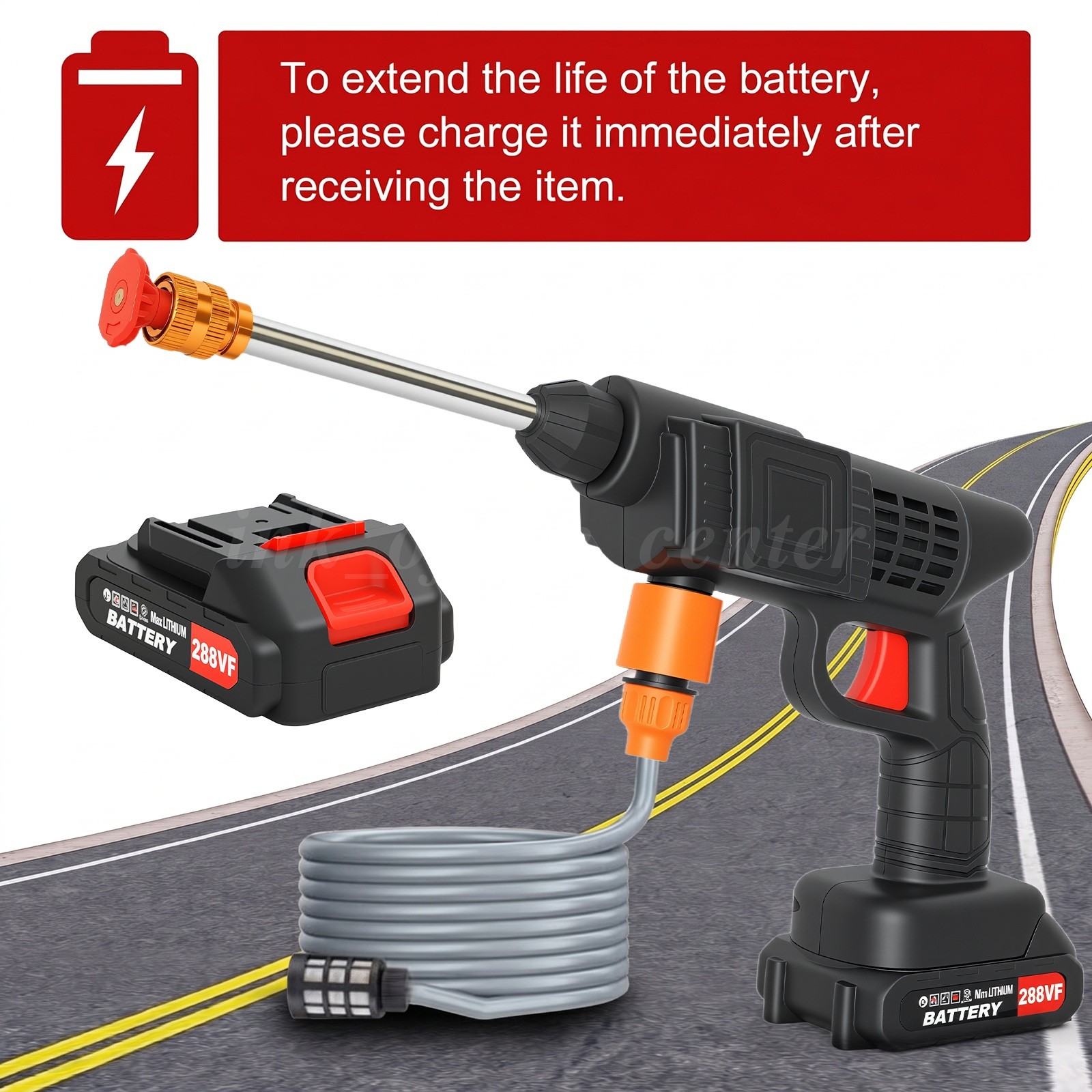 Portable Wireless High Pressure Car Washing Cleaner Cleaning Machine Water Gun