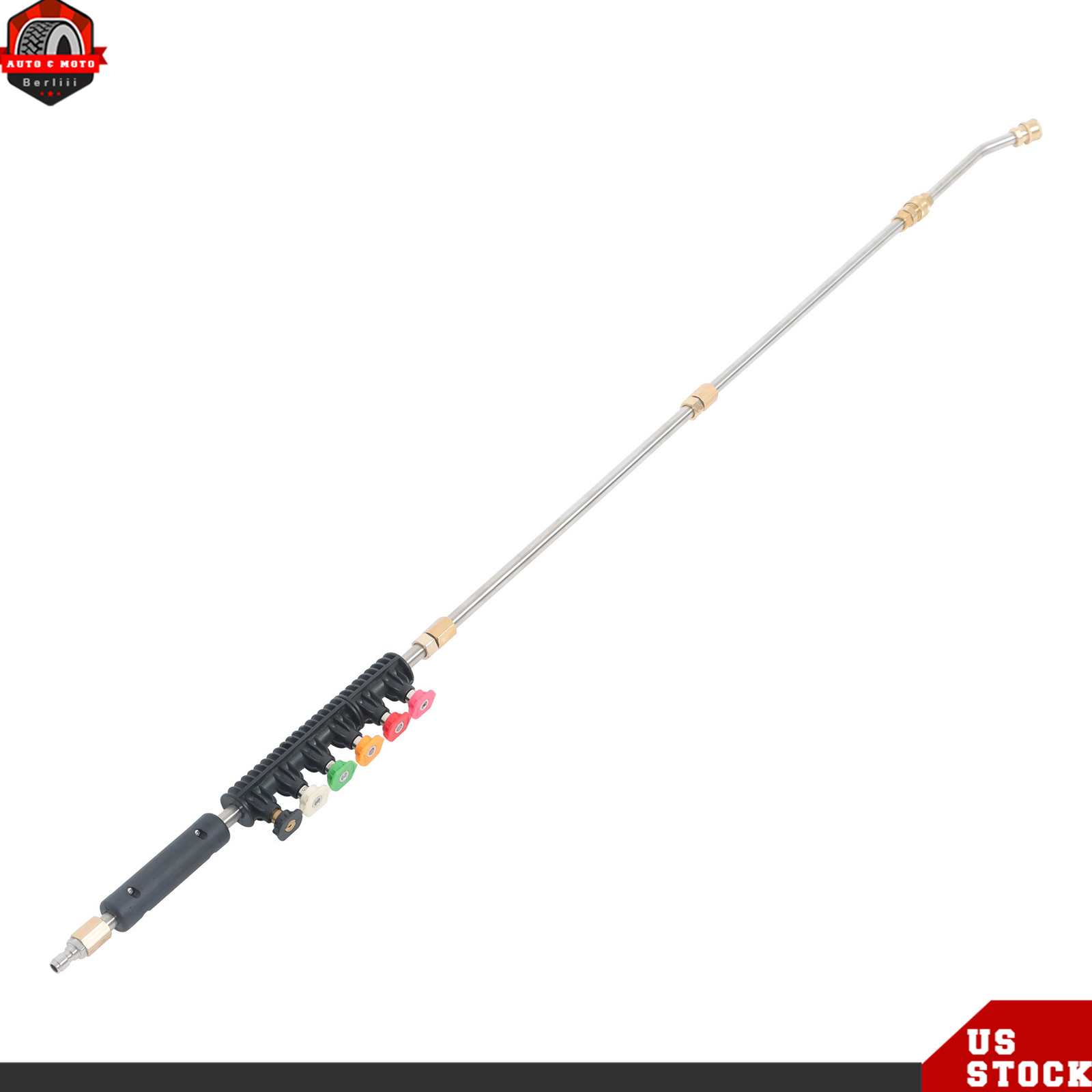 High Pressure Washer Gun Extension Wand Lance Gutter Cleaner Nozzles Kit 4000PSI