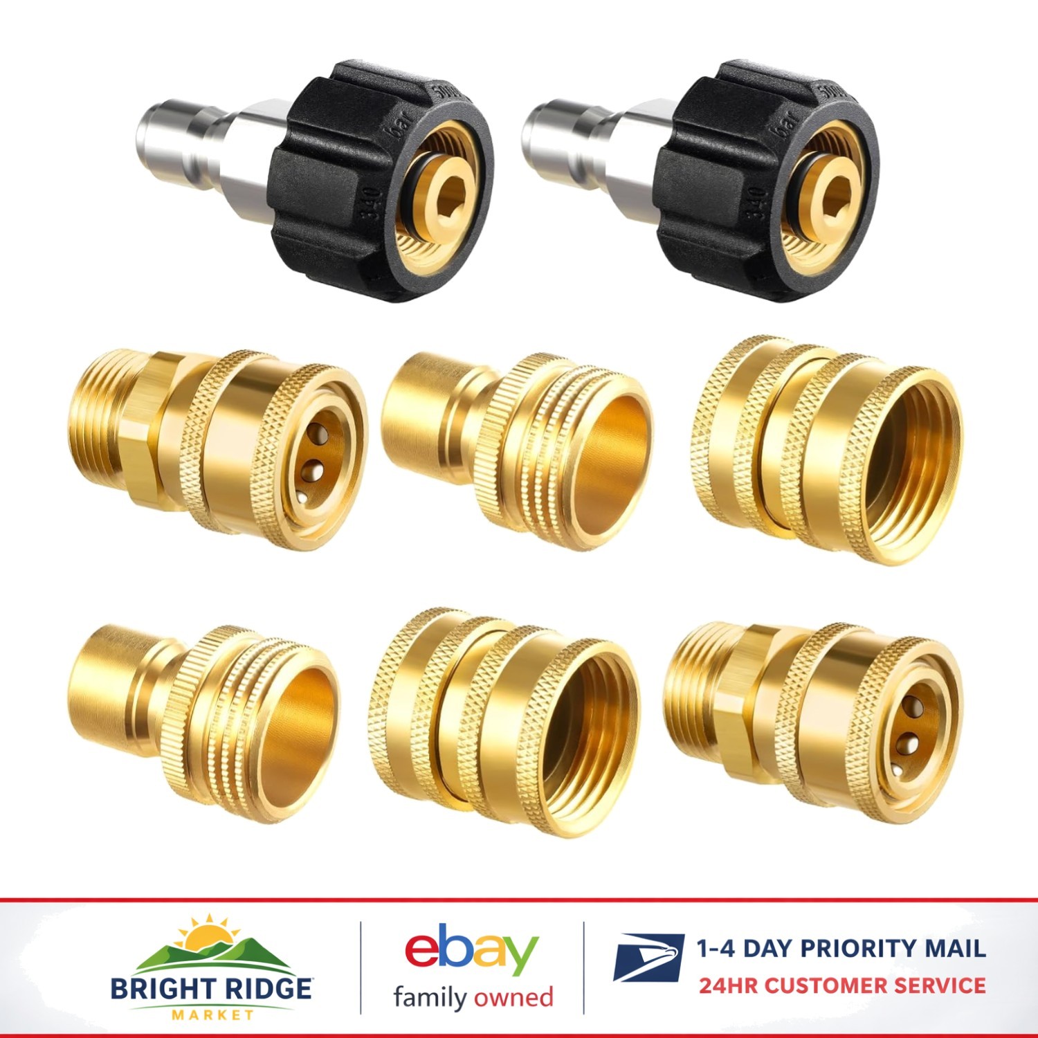 Brass Quick Disconnect Kit for Pressure Washer and Garden Hose Compatibility