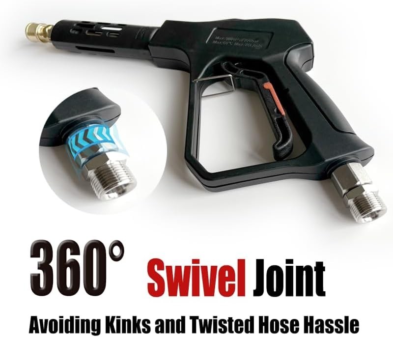 Versatile 5000 PSI Pressure Washer Gun – Swivel Design & Universal Compatibility