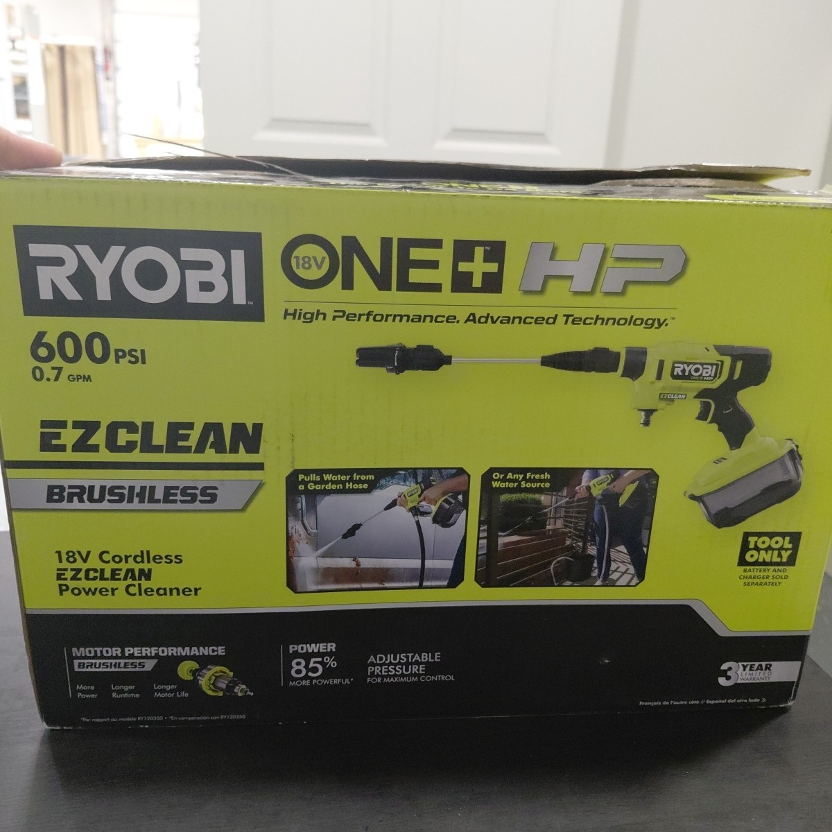 ONE+ HP 18V Brushless EZClean 600 PSI 0.7 GPM Cordless Power Cleaner (TOOL ONLY)