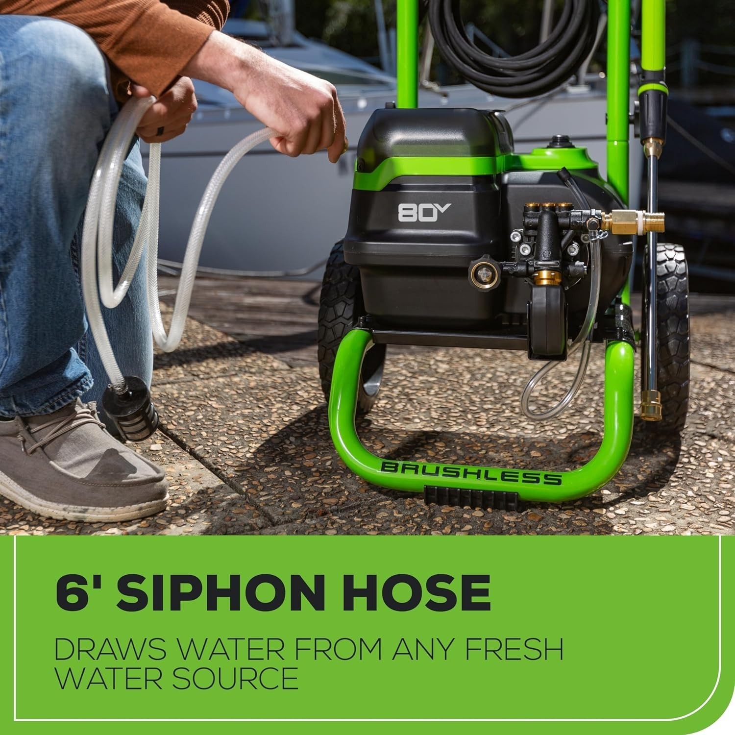 Greenworks 80V 3000PSI Pressure Washer w/ (2)x5Ah Battery & DualPort Charger