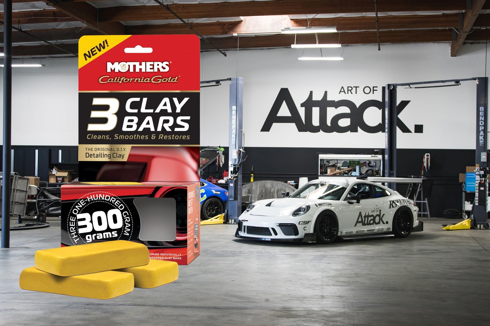 Mothers California Gold 3 Clay Bars, 3 100-gram — Removes Overspray, Brake…