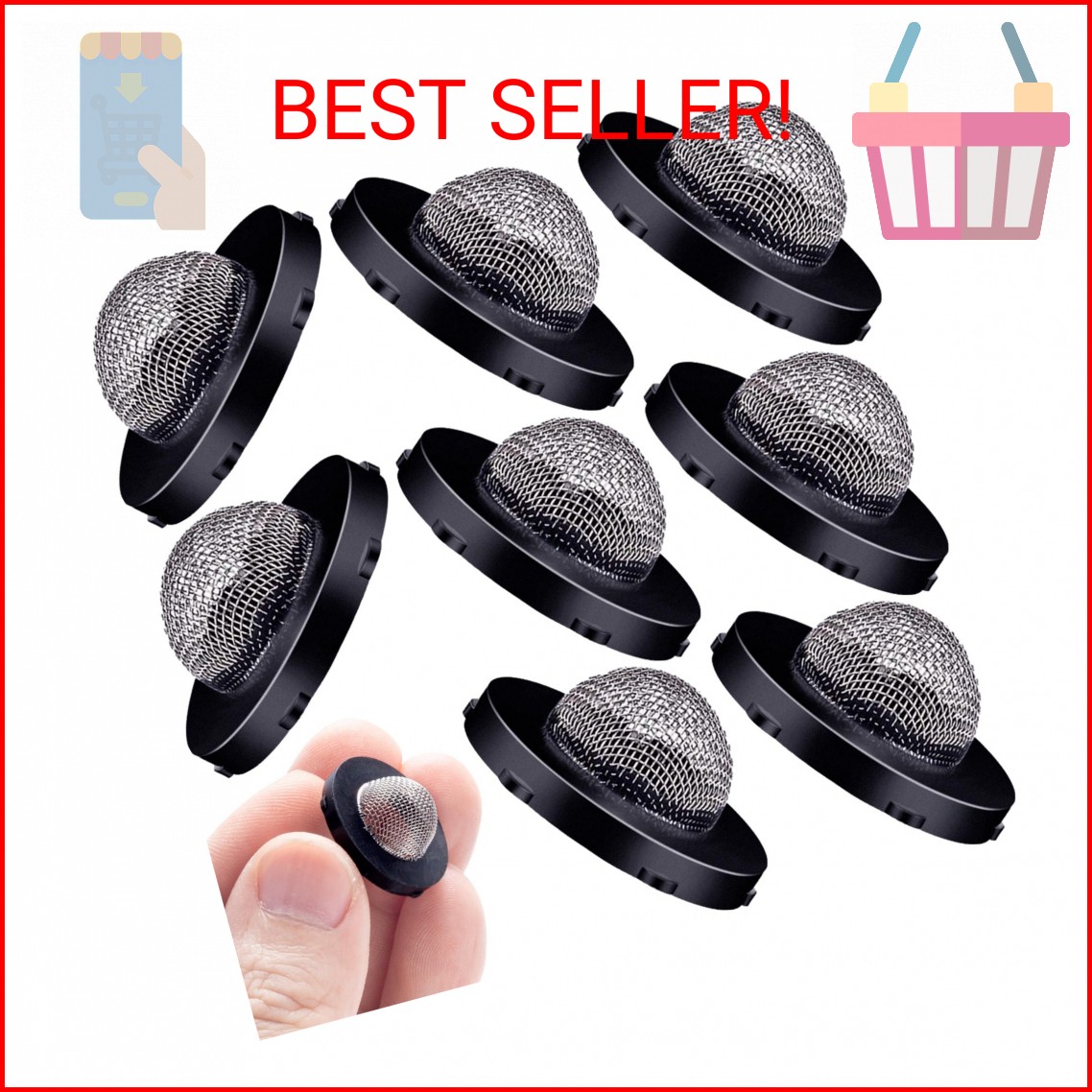 VARMDUKKE 8PCS Hose Water Filter Washers, Inlet Hose Washer with Screen