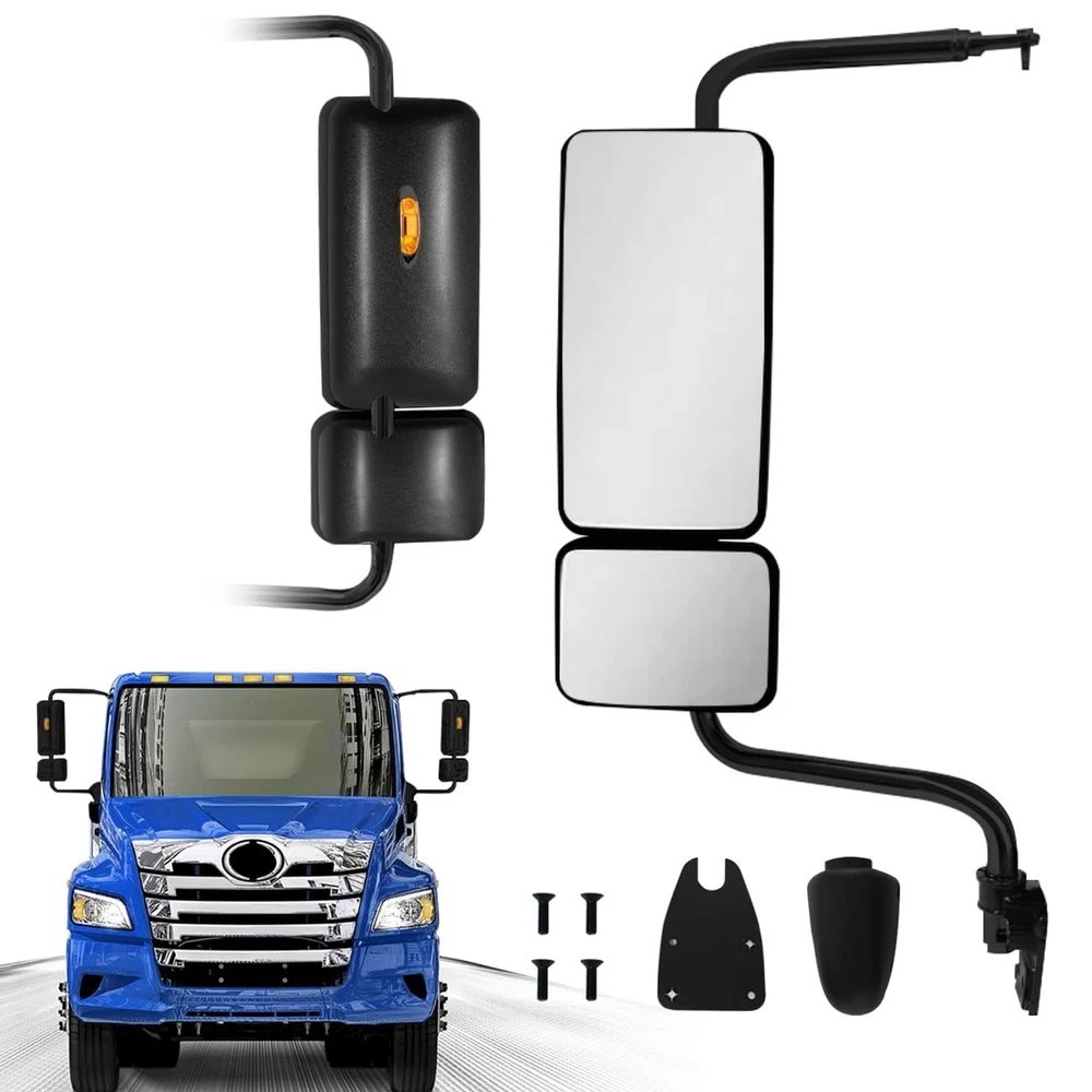Black Door Mirror with Signal Light Power Heated Adjustable Mirrors Left Driv…
