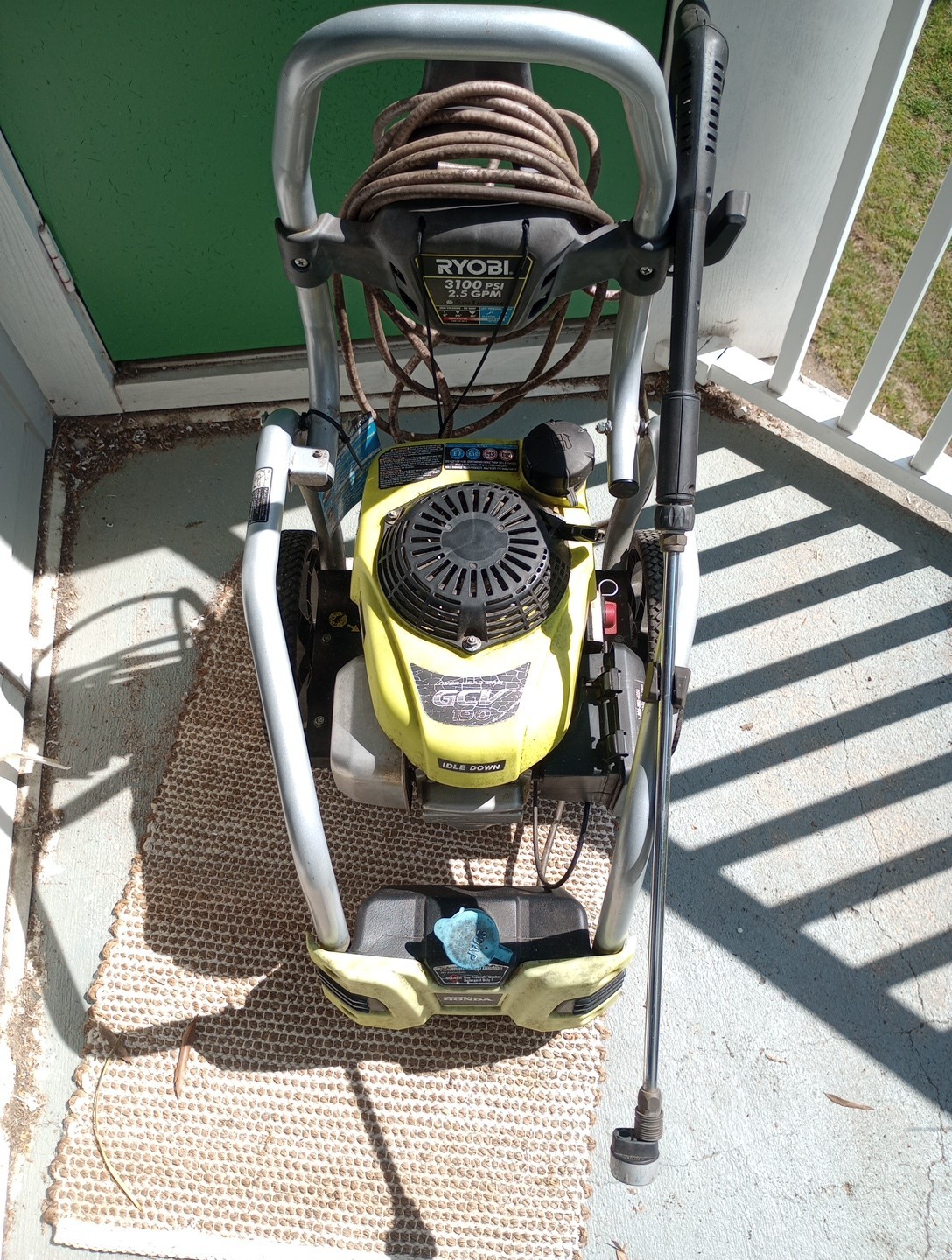 RYOBI3100 PSI 2.5 GPM Cold Water Gas Pressure Washer with Honda GCV190 Engine