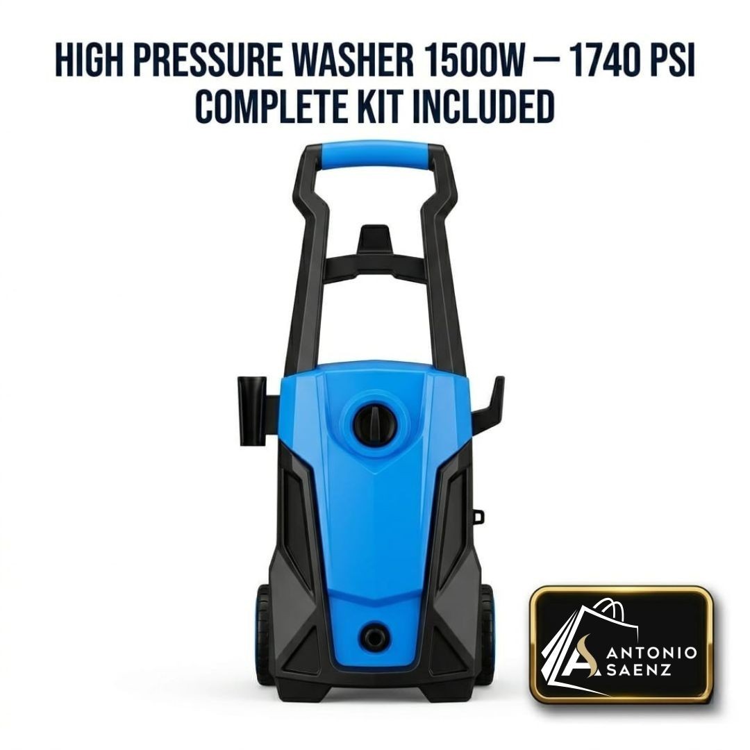 Alver 1500W Electric High Pressure Washer 1740PSI Car Cleaner W/Wheels Kit New.