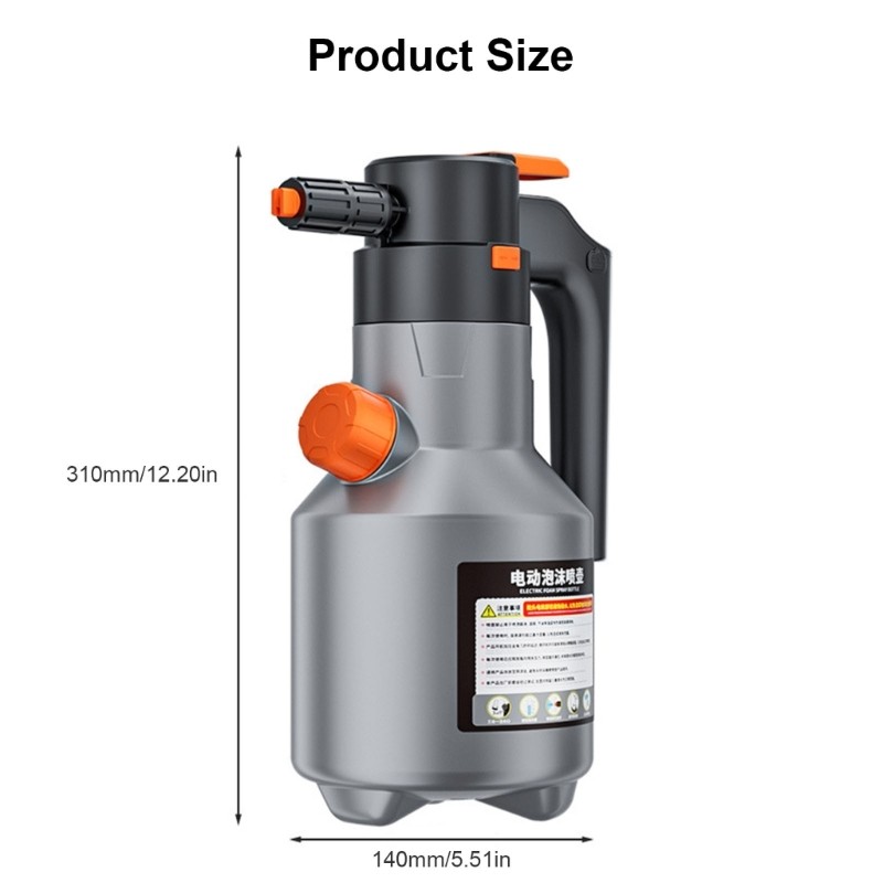 2Liters Electric Foam Sprayer Car Washing Foam Sprayer Can USB C Rechargeable