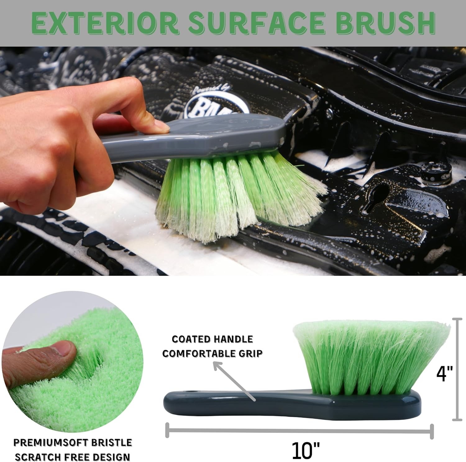 7PACK Car Engine Bay Details Cleaning Kit, Soft-bristled Surface…