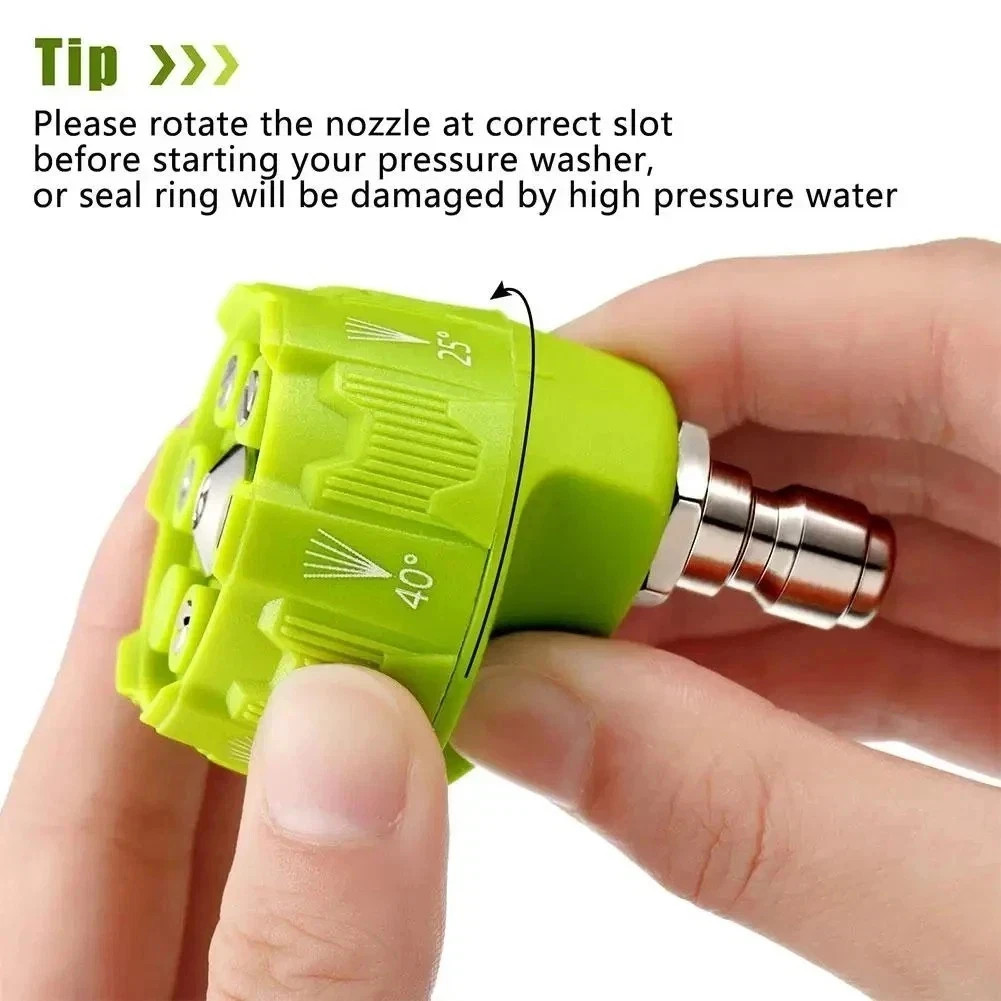1Pc High Pressure Washer Nozzle Tips 6-in-1 Adjustable for Power Washer 1/4 Inch
