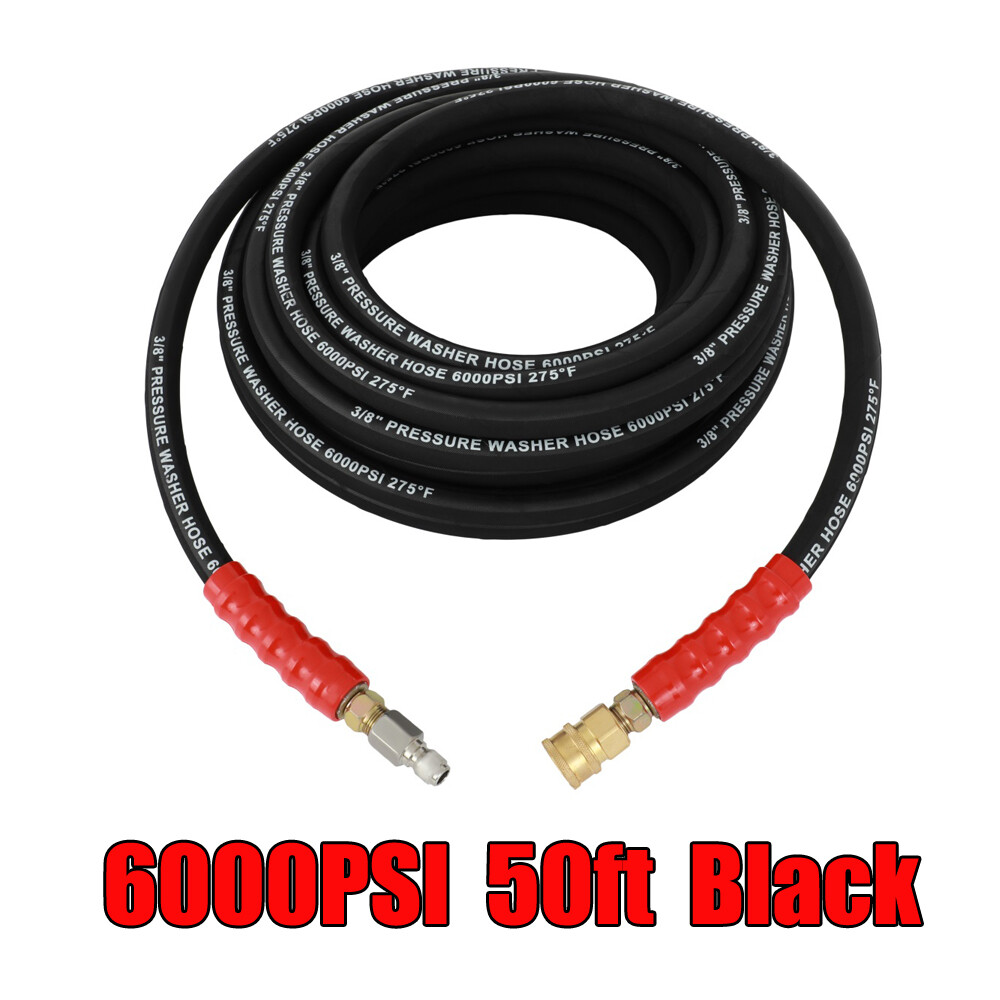 6000 PSI Pressure Washer Hose Non-Marking R2 Rating 3/8″ x 50ft / 100ft