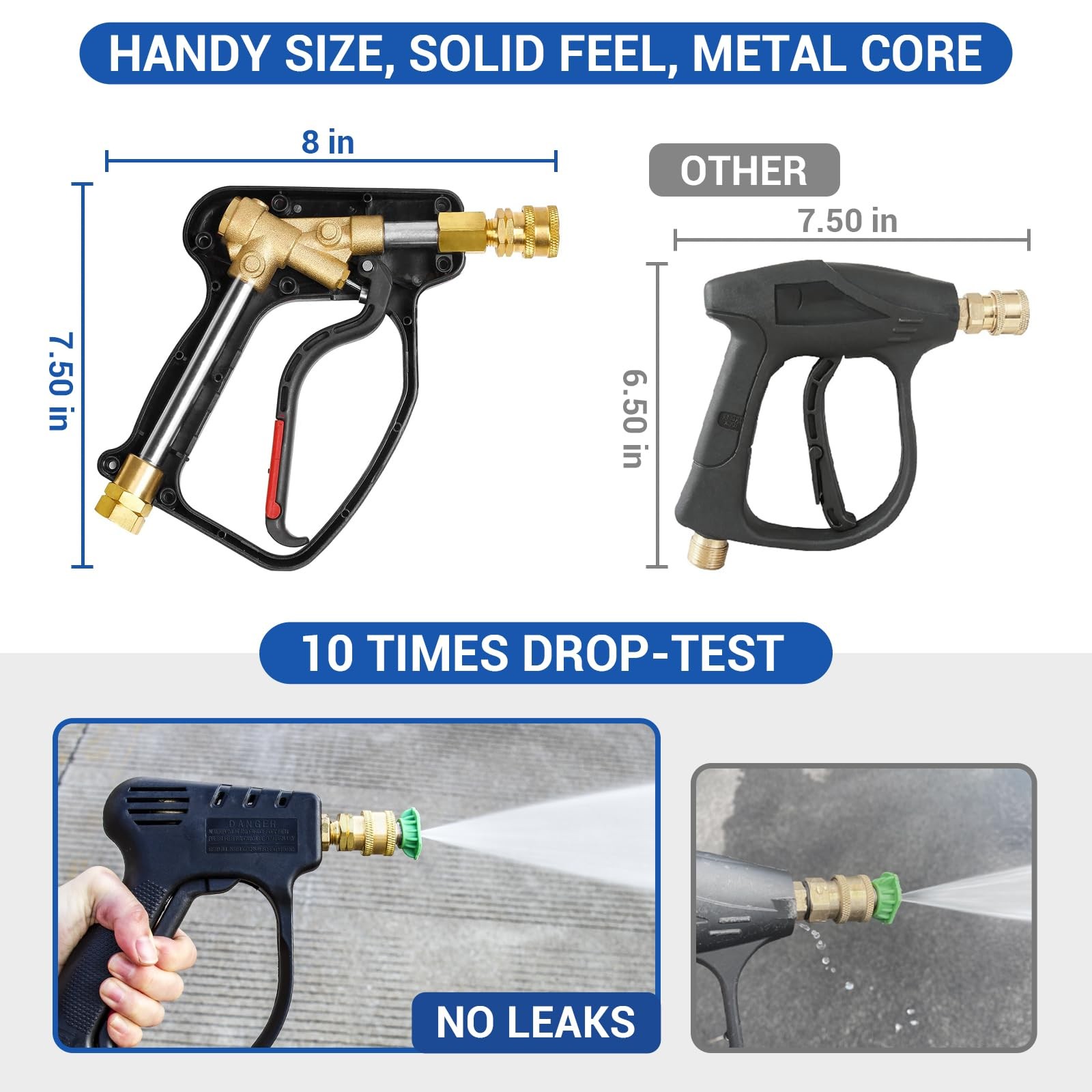 Short Pressure Washer Gun, 4000 PSI High Power Washer Spray Gun, 10.5 GPM Foa…