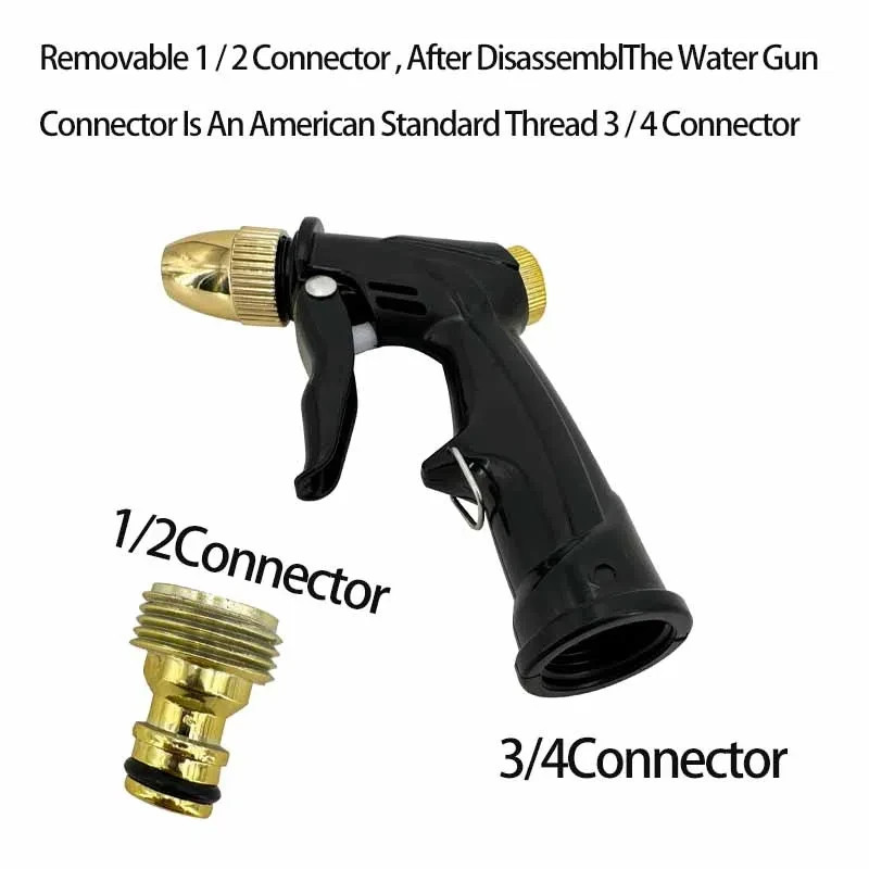 High Pressure Water Gun – 360° Rotating Nozzle, American Thread for Car & Patio
