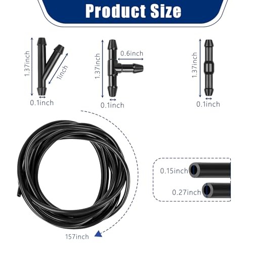 30 PCS Car Windshield Washer Hose Kit, 13.1Ft/4M Washer Fluid Hose, I-Type Y