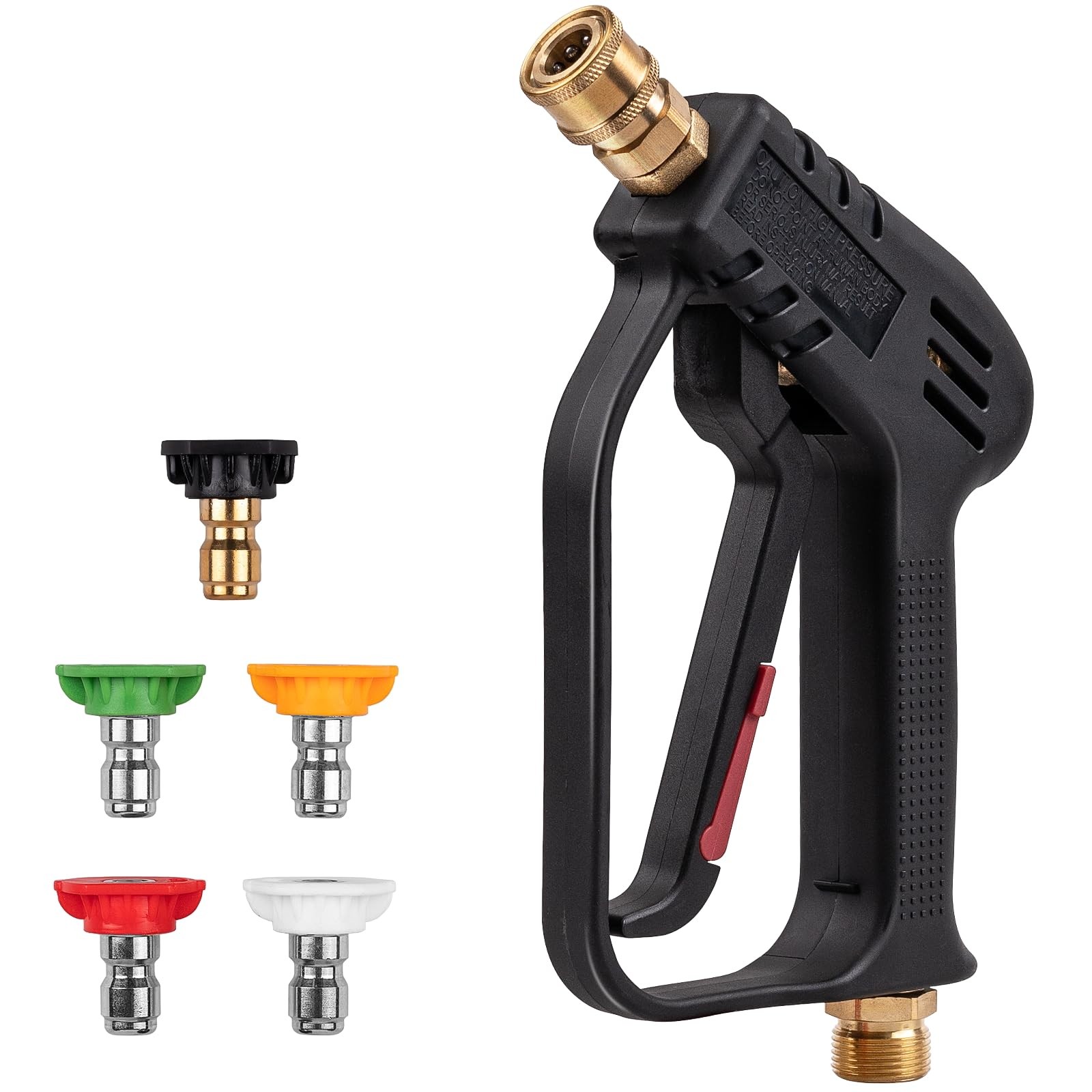 Pressure Washer Gun, Max 4000 PSI with 5 Colorful Nozzles, 1/4″ Quick Connect…