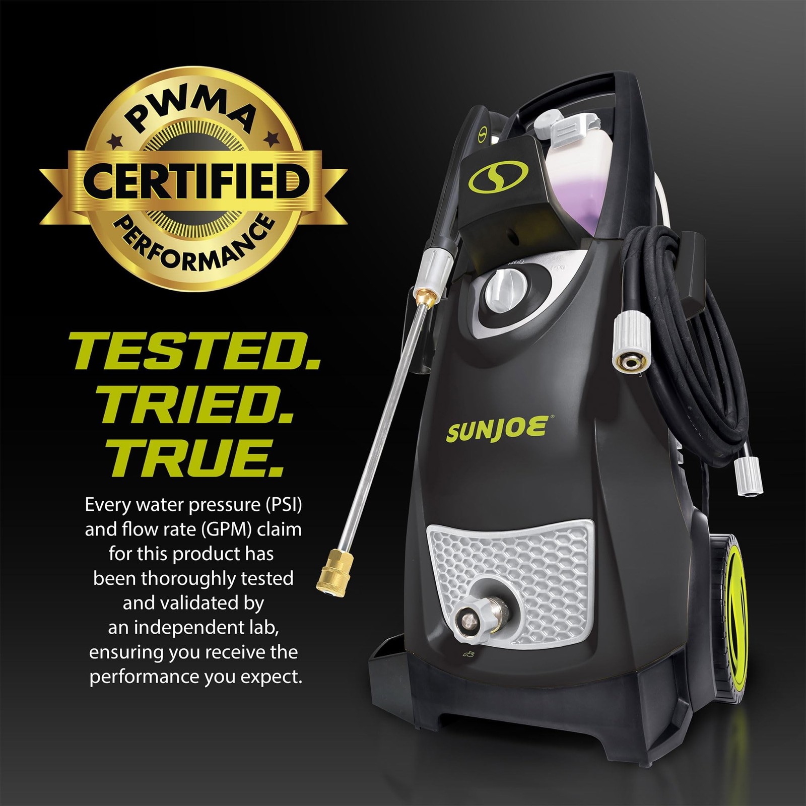Sun Joe Electric Pressure Power Washer, Heavy-Duty 2500 Max PSI (2030 PSI PWM…