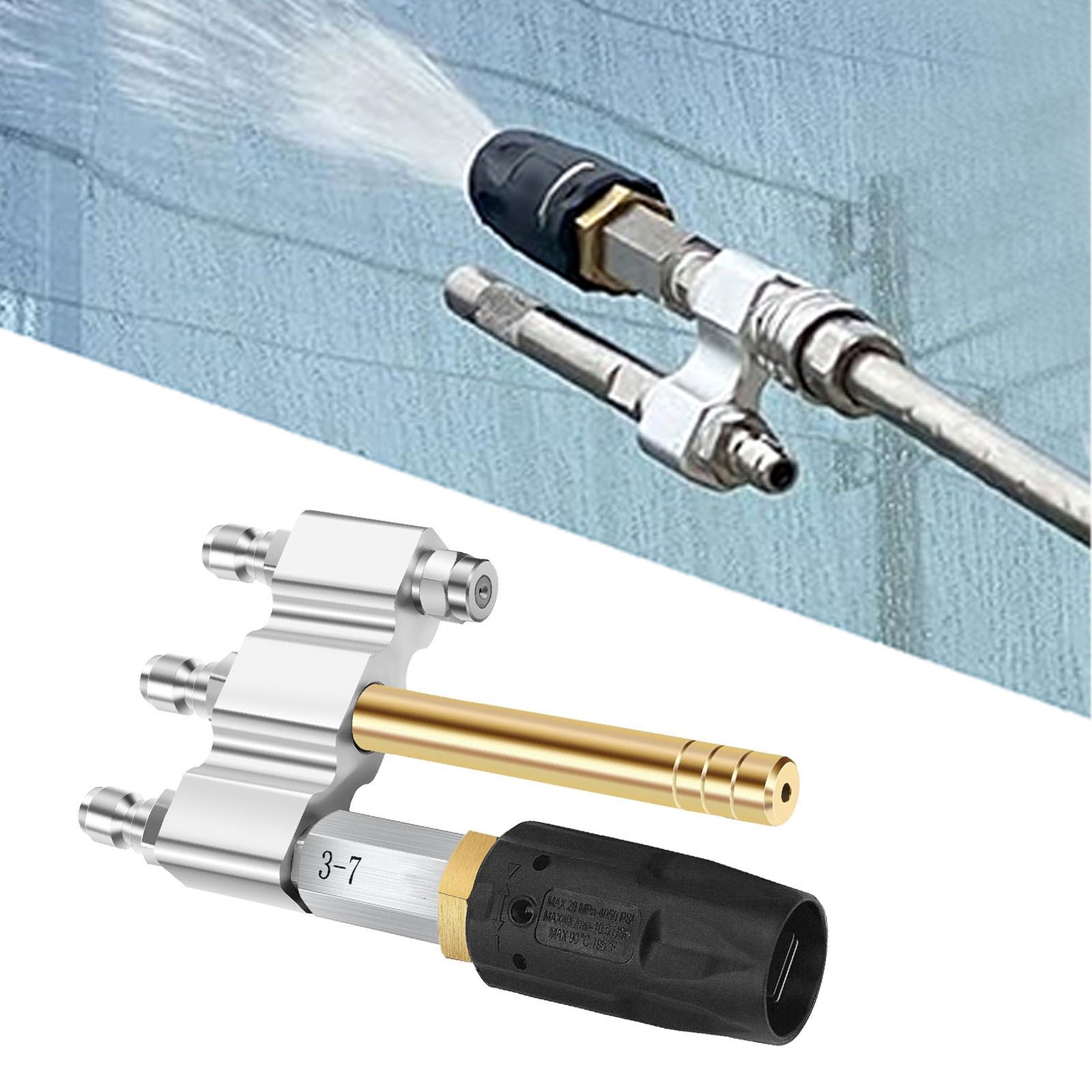 M5 Twist Nozzle 1/4in Quick Connection 1000-6000Psi 3-7GPM 3 In 1 Nozzle