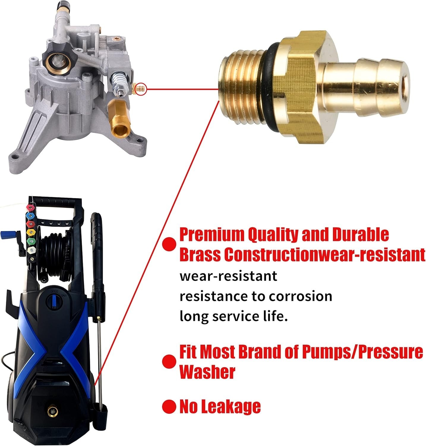 Replacement Chemical Injector Set for Pressure Washer Pumps – Brass Construction