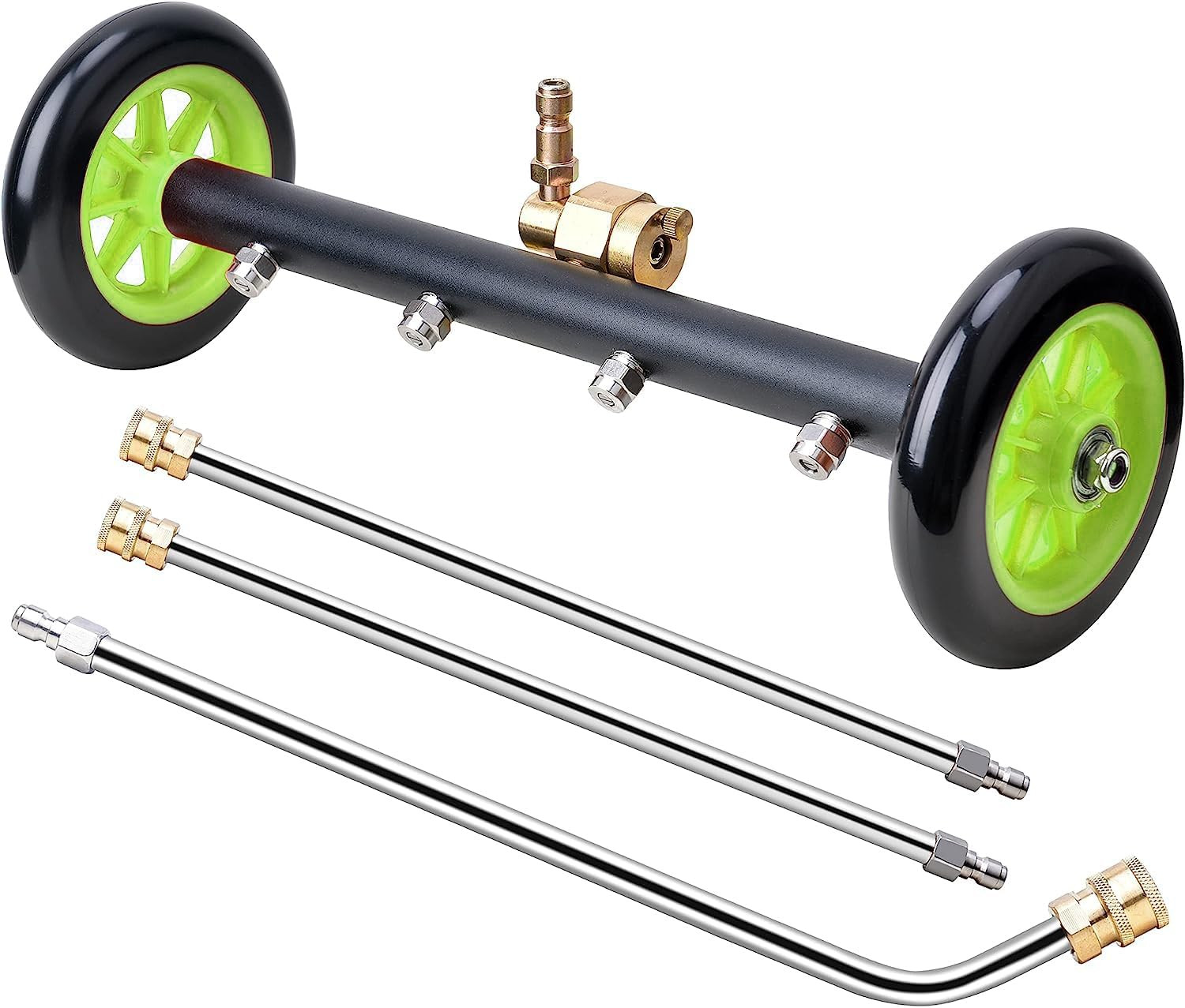 Undercarriage Pressure Washer Attachment 16 Inch, Water Broom 4000 PSI | Dual F