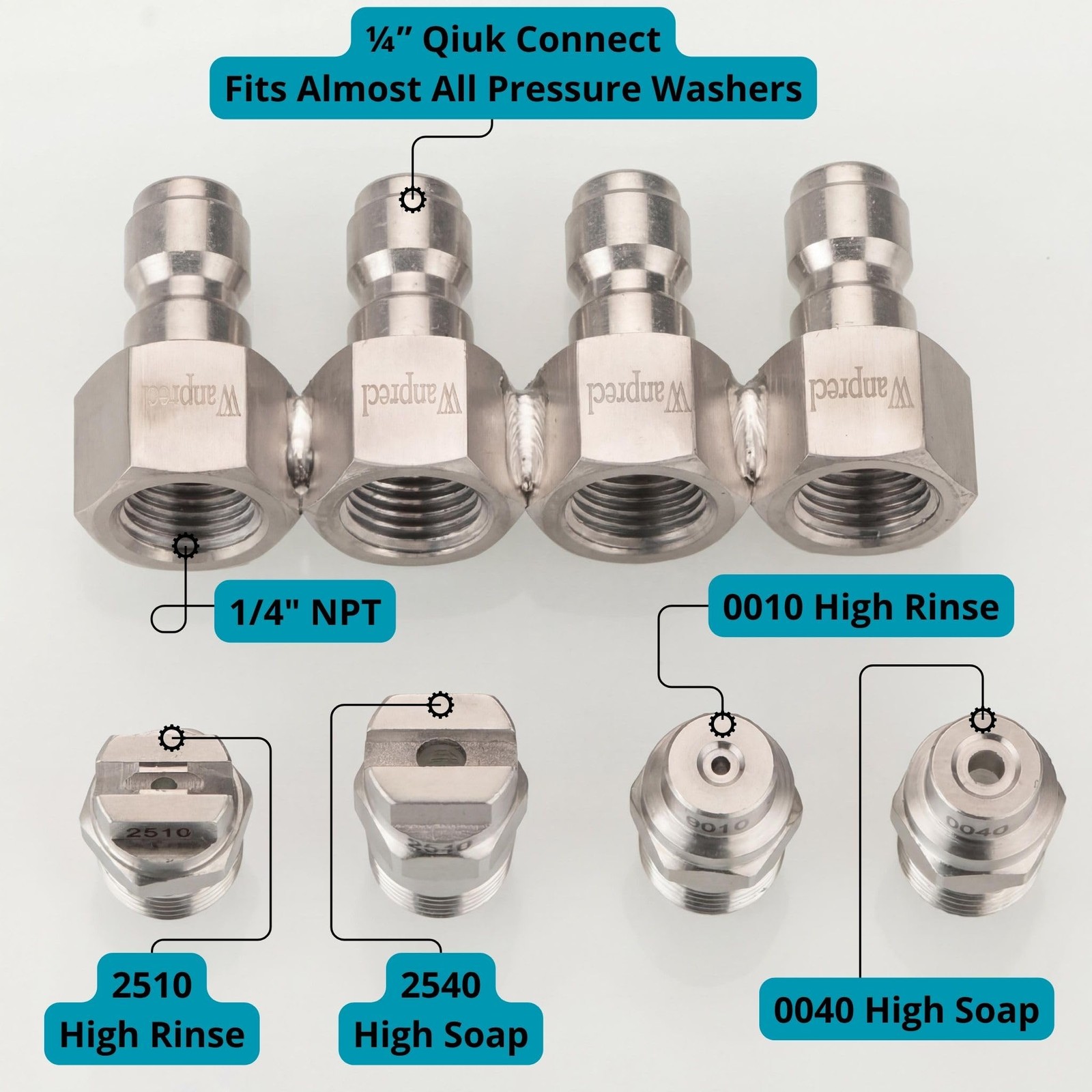 Jrod Pressure Washer Nozzles Set Up To 4000 PSI | 4 GPM Pressure Washer JRod Noz