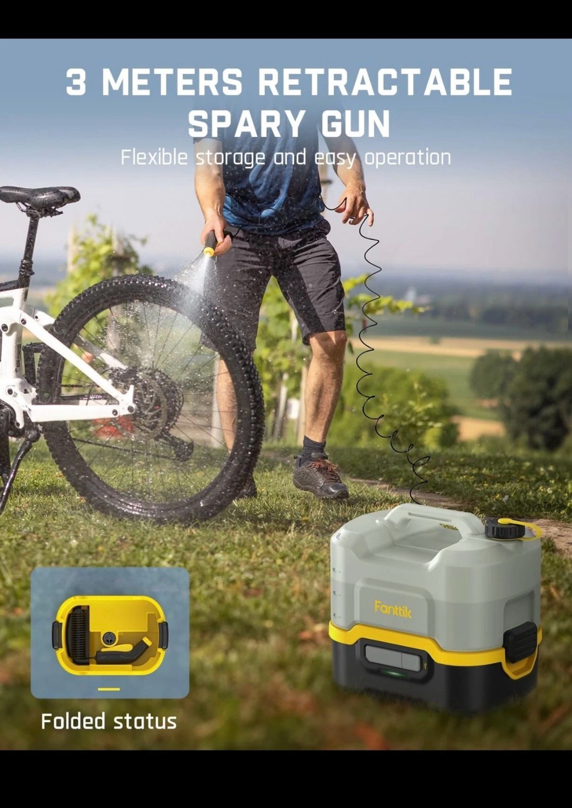 Fanttik NB8 Nano/Nb8 Ultra Portable Spray Washer – Compact Waterproof 8L Black