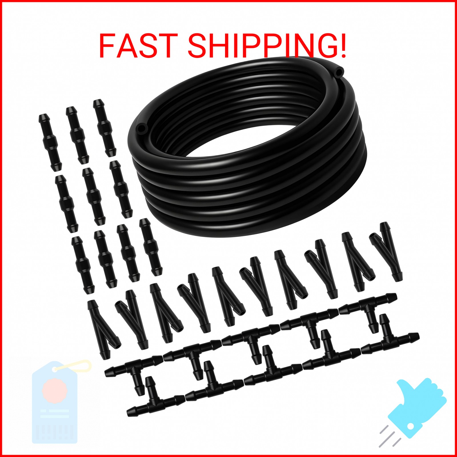 Windshield Washer Hose Kit, 4M Flexible Durable Rubber Washer Fluid Tubing & 30